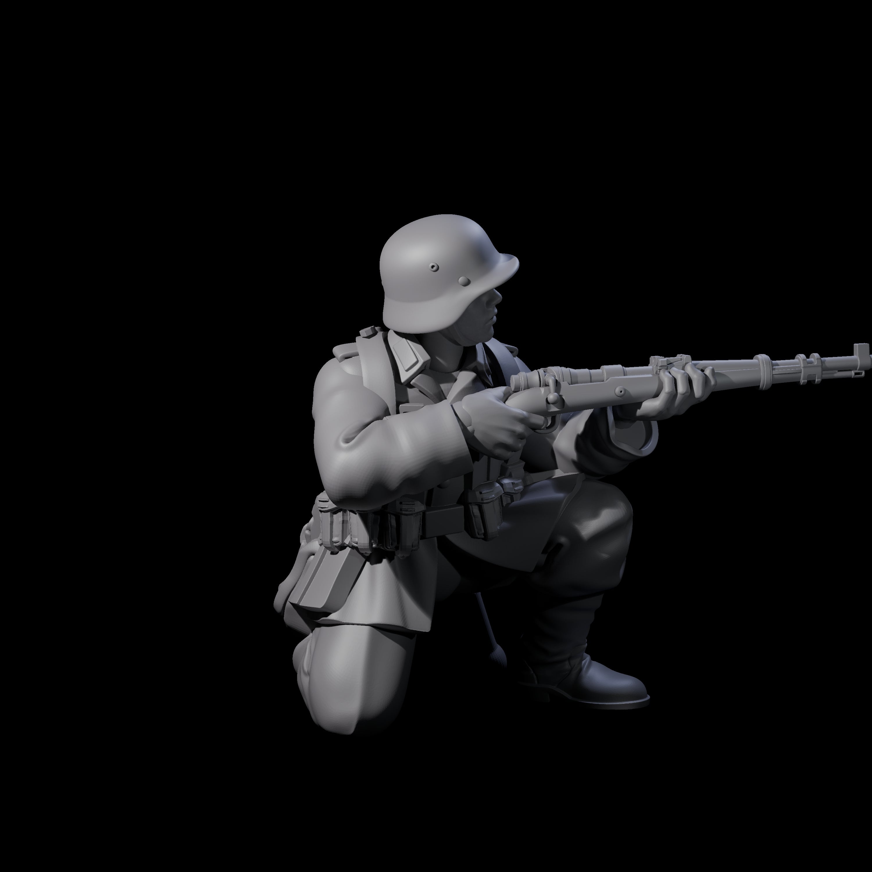 World War 2 Under Fire German Rifleman D Miniature for Dungeons and Dragons, Pathfinder or other TTRPGs
