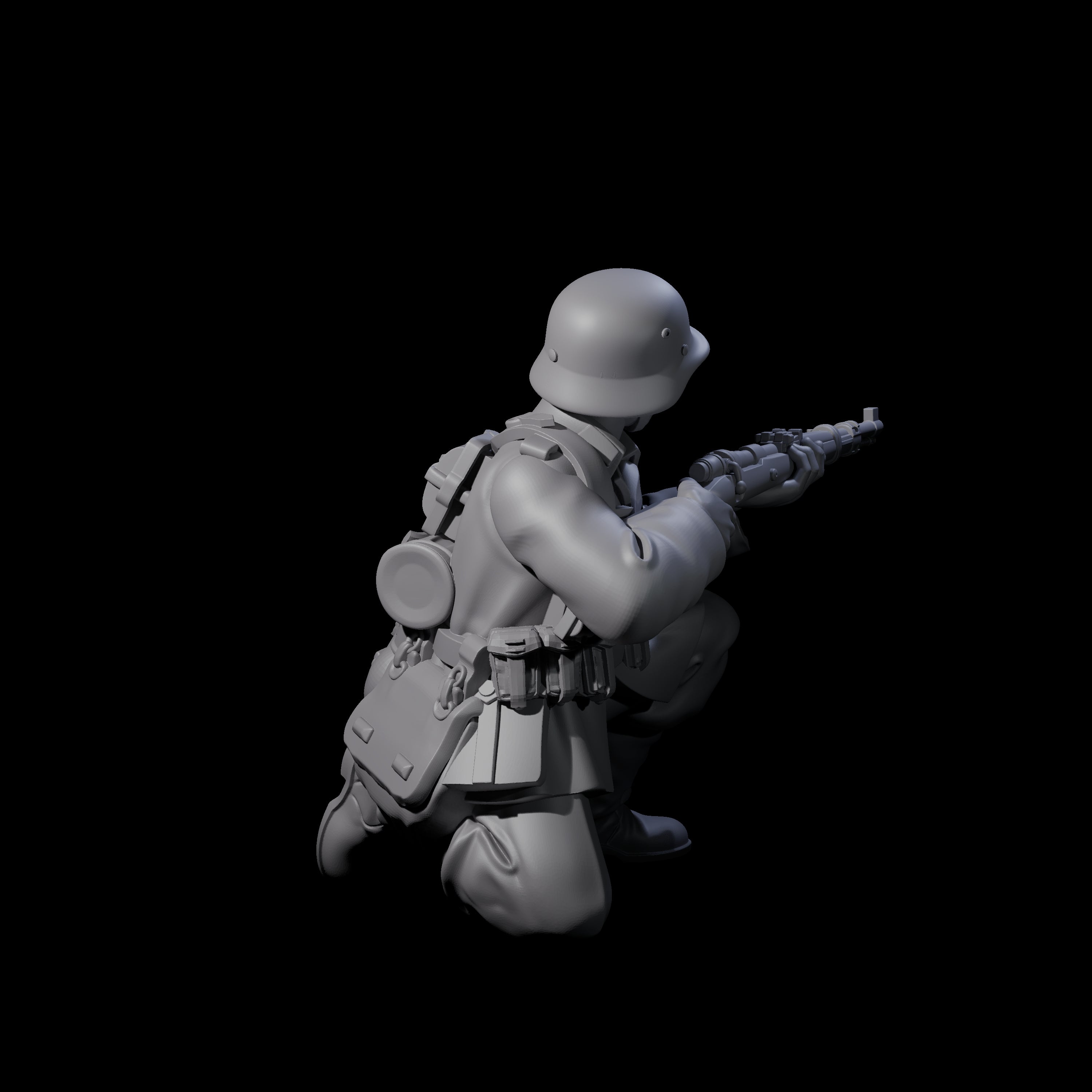 World War 2 Under Fire German Rifleman D Miniature for Dungeons and Dragons, Pathfinder or other TTRPGs