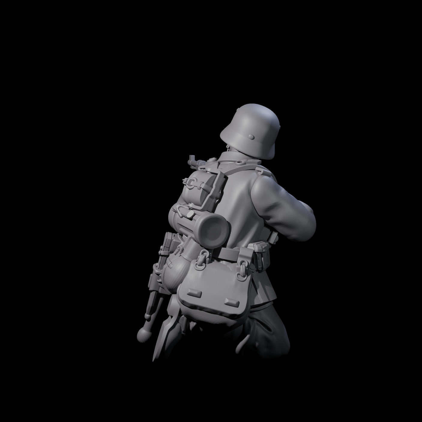 World War 2 Under Fire German Rifleman D Miniature for Dungeons and Dragons, Pathfinder or other TTRPGs