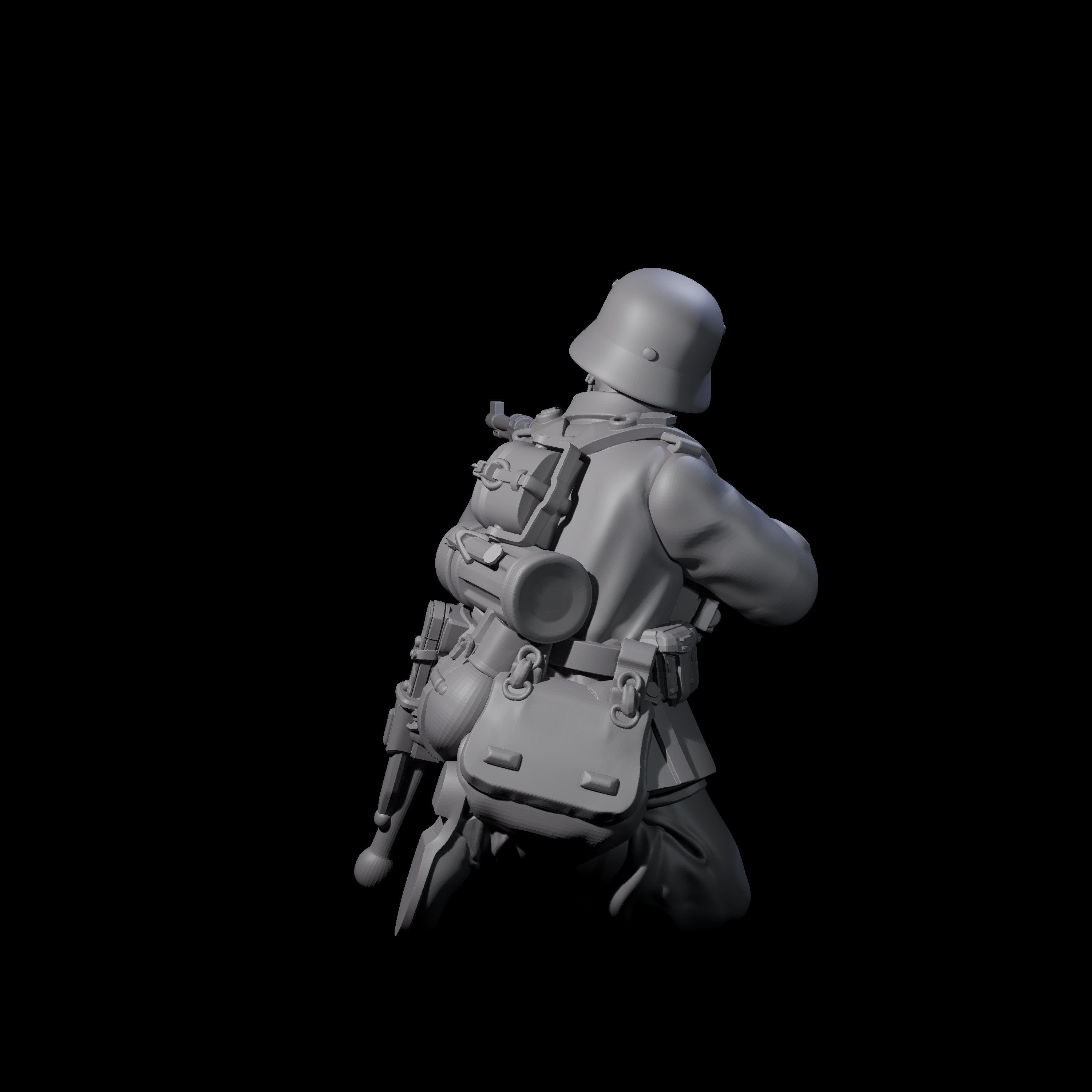 World War 2 Under Fire German Rifleman D Miniature for Dungeons and Dragons, Pathfinder or other TTRPGs