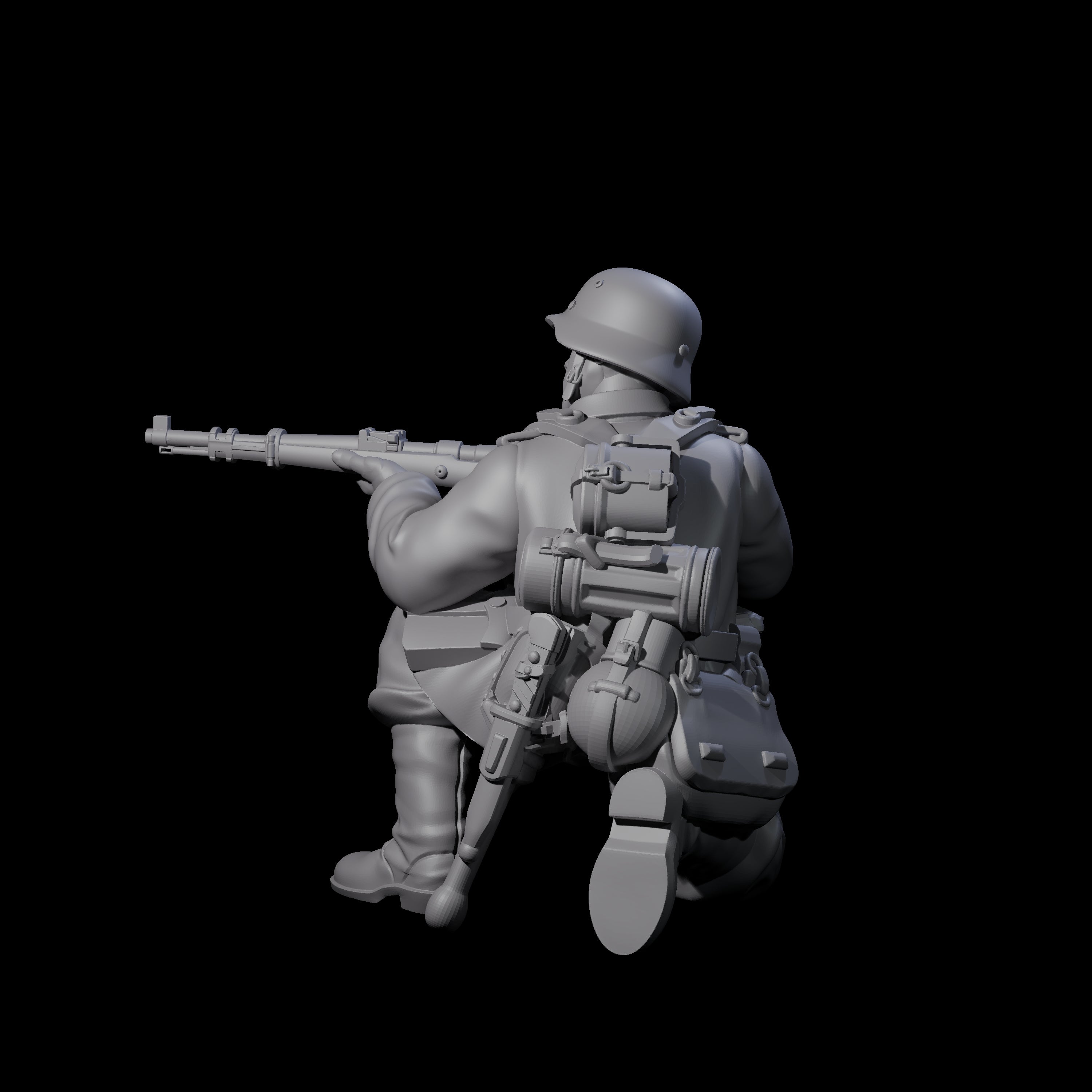 World War 2 Under Fire German Rifleman D Miniature for Dungeons and Dragons, Pathfinder or other TTRPGs