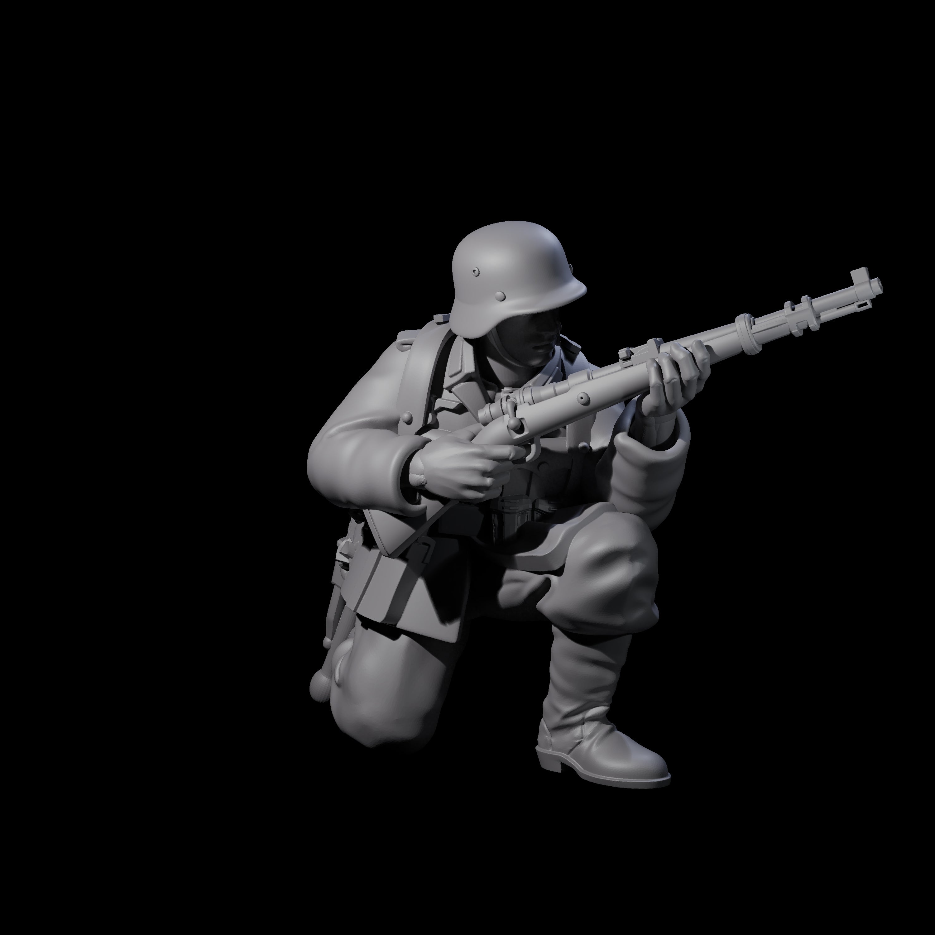 World War 2 Under Fire German Rifleman E Miniature for Dungeons and Dragons, Pathfinder or other TTRPGs