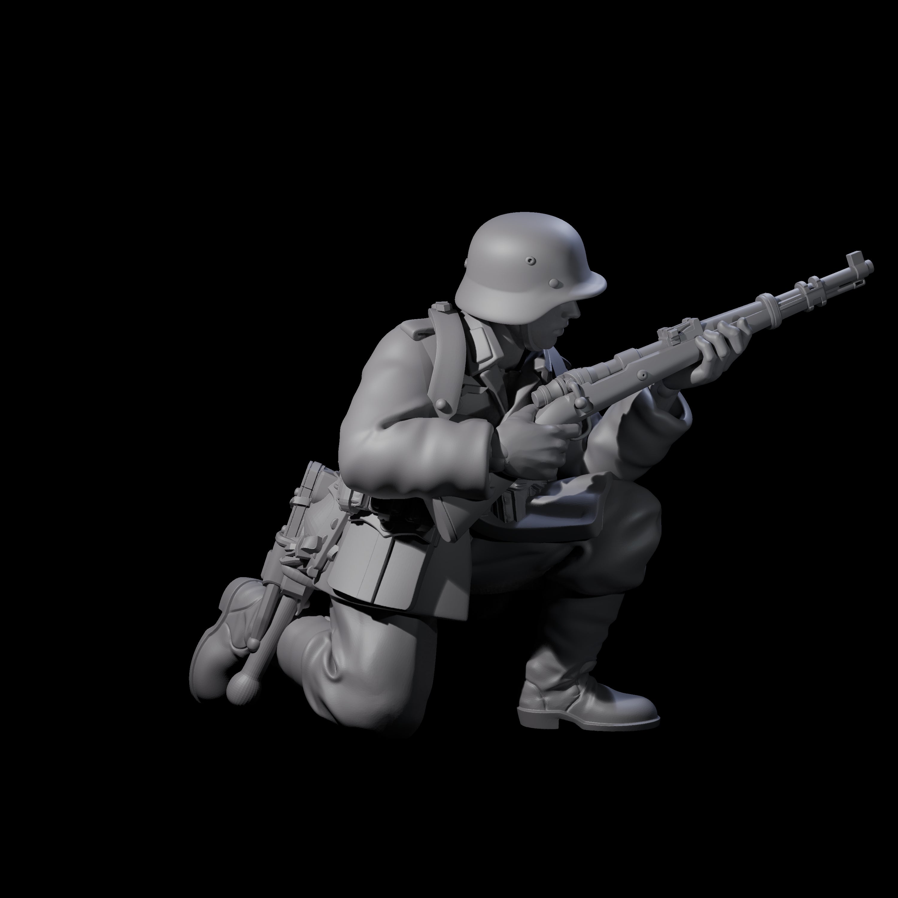 World War 2 Under Fire German Rifleman E Miniature for Dungeons and Dragons, Pathfinder or other TTRPGs