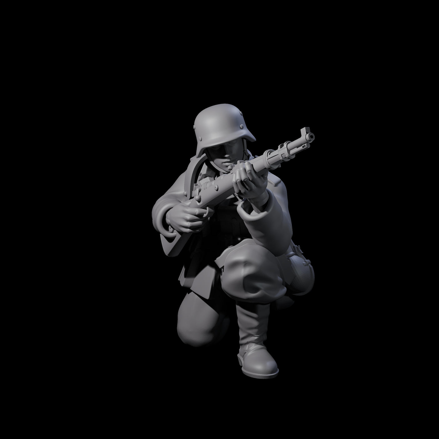 World War 2 Under Fire German Rifleman E Miniature for Dungeons and Dragons, Pathfinder or other TTRPGs