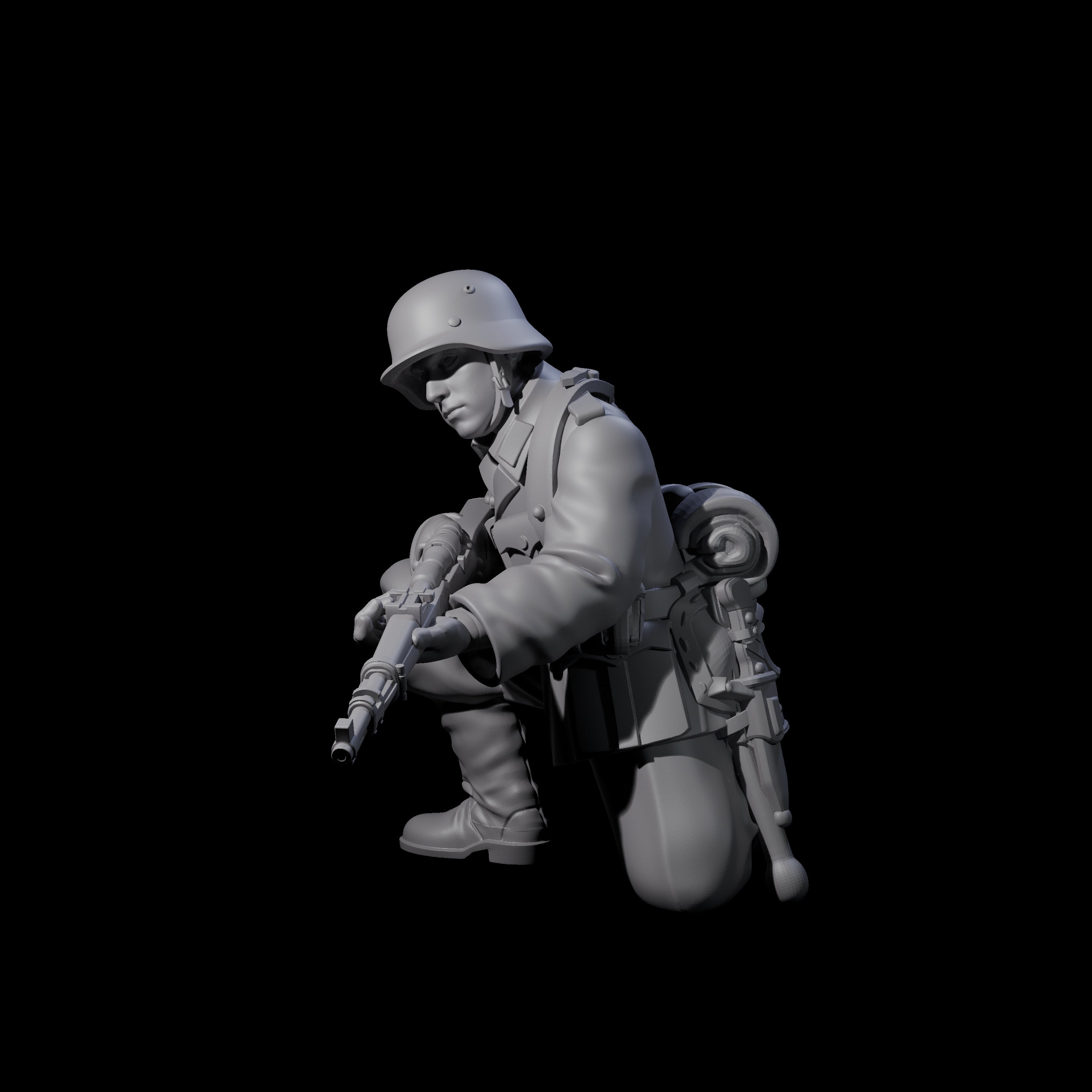 World War 2 Under Fire German Rifleman F Miniature for Dungeons and Dragons, Pathfinder or other TTRPGs