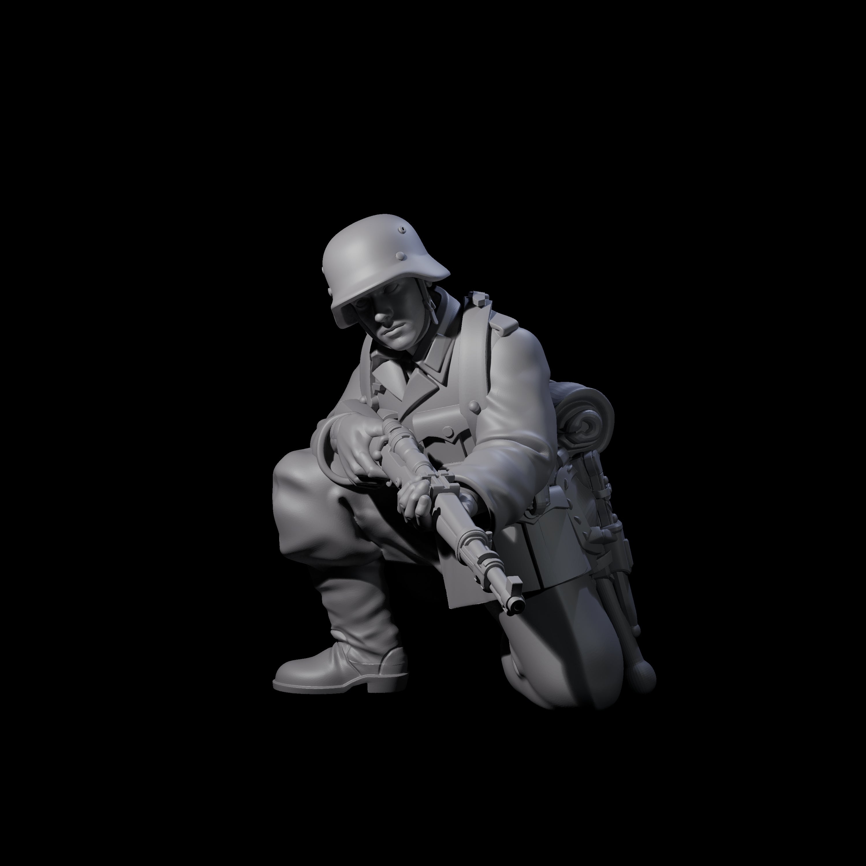 World War 2 Under Fire German Rifleman F Miniature for Dungeons and Dragons, Pathfinder or other TTRPGs