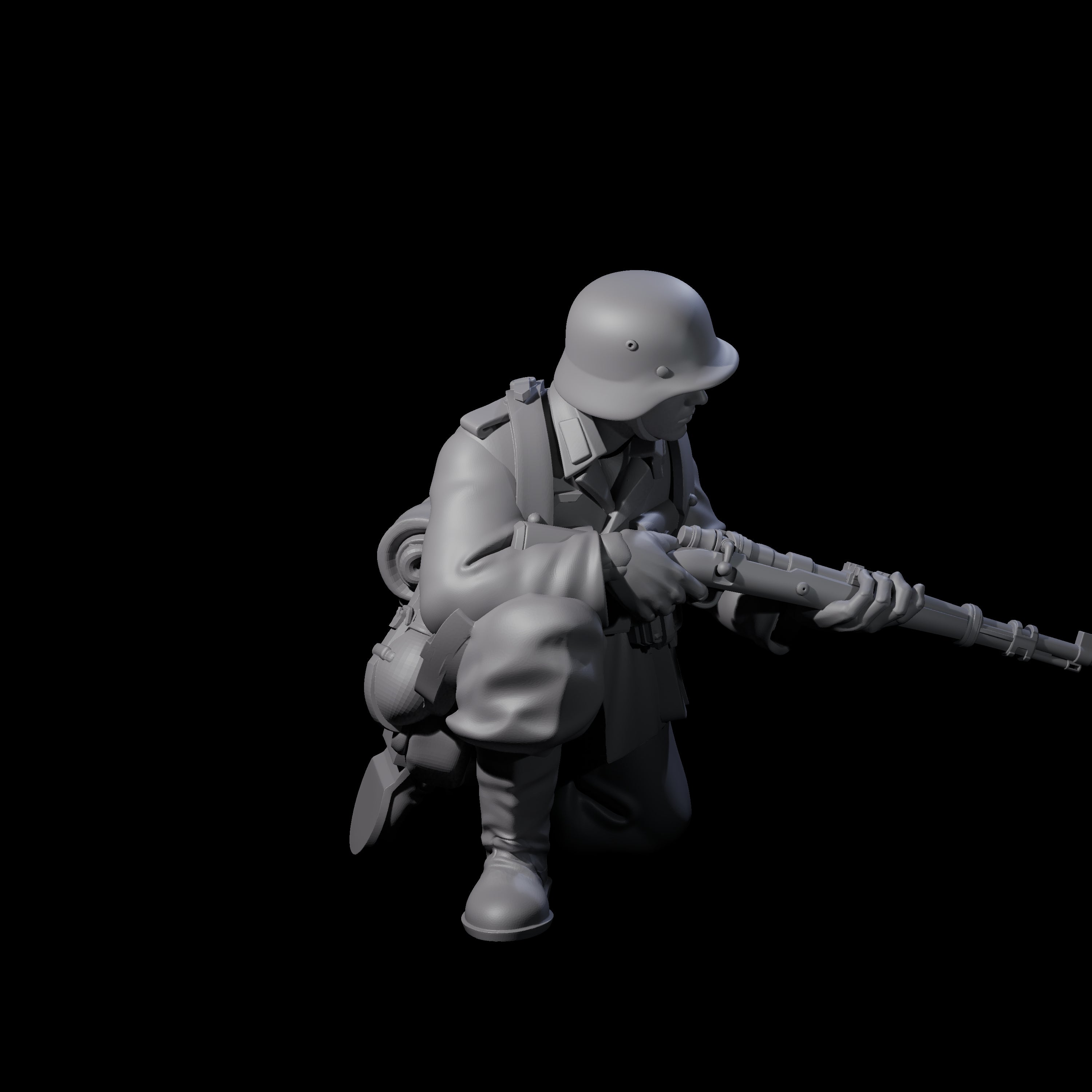 World War 2 Under Fire German Rifleman F Miniature for Dungeons and Dragons, Pathfinder or other TTRPGs