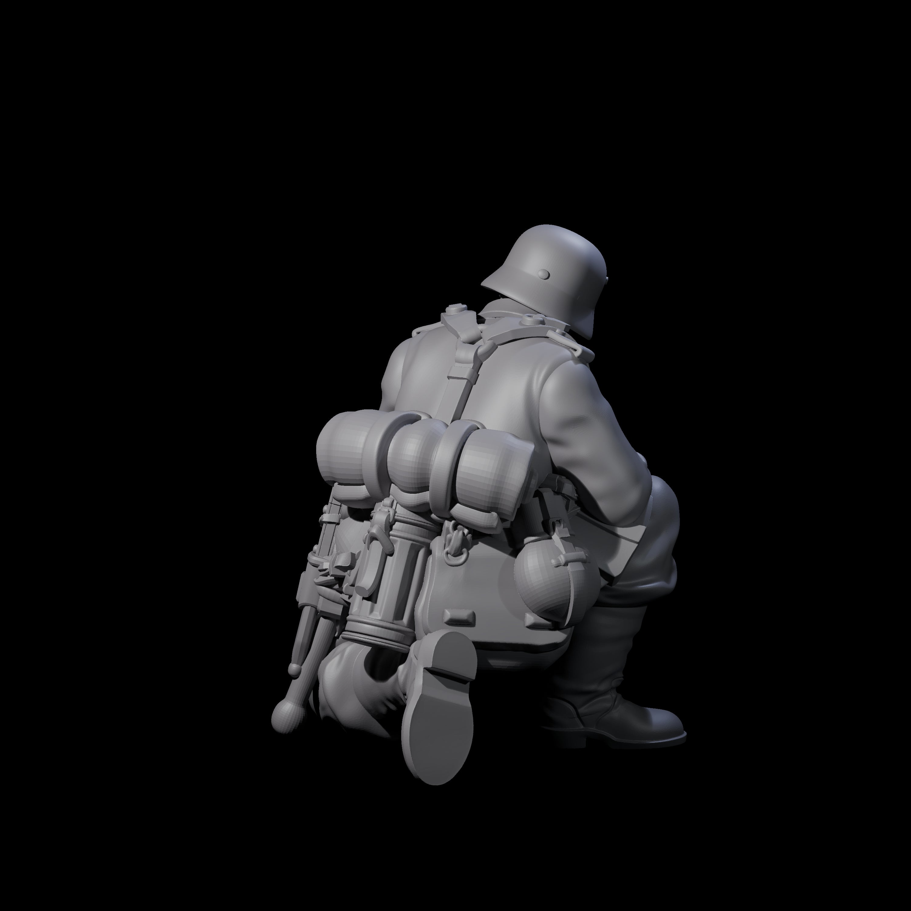 World War 2 Under Fire German Rifleman F Miniature for Dungeons and Dragons, Pathfinder or other TTRPGs