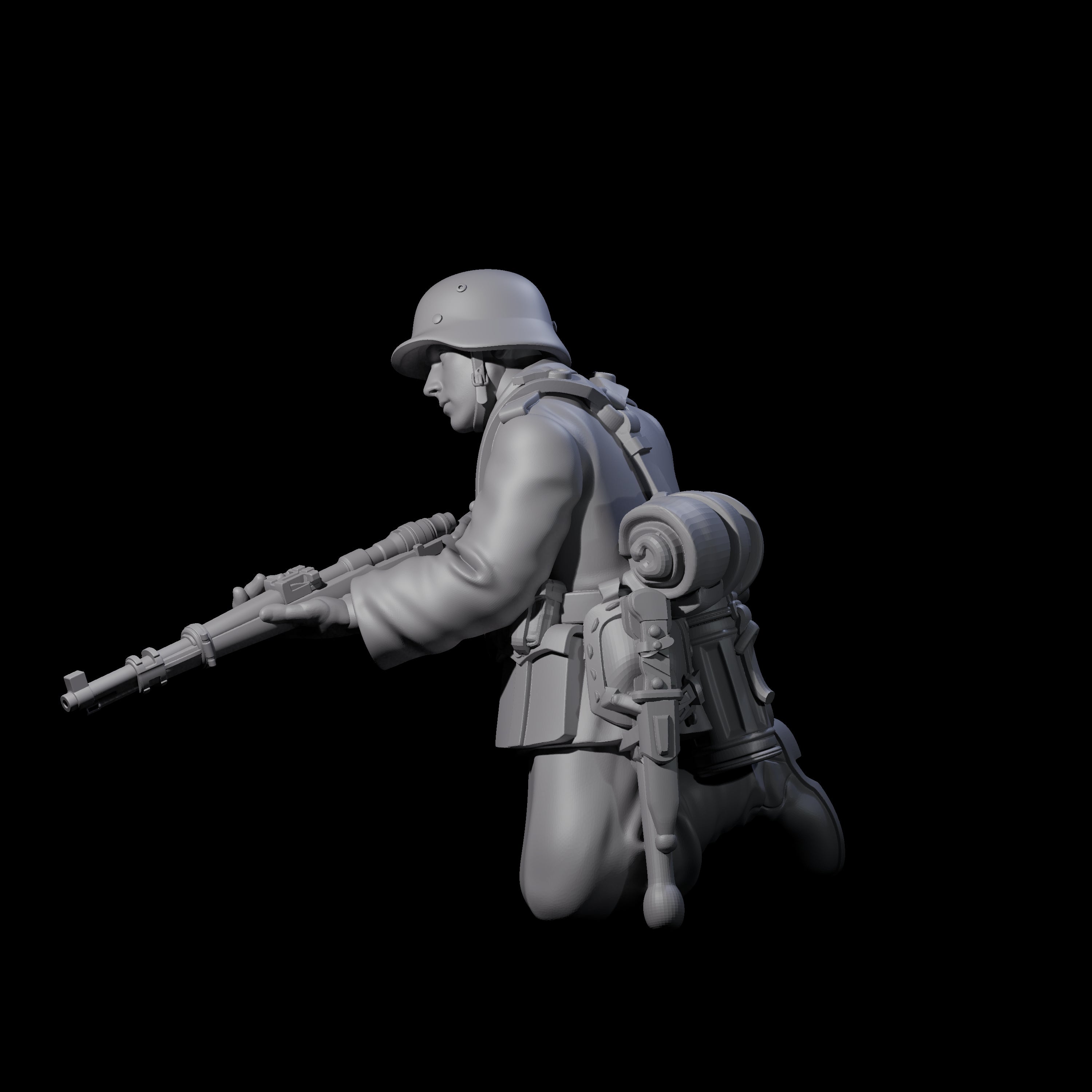 World War 2 Under Fire German Rifleman F Miniature for Dungeons and Dragons, Pathfinder or other TTRPGs