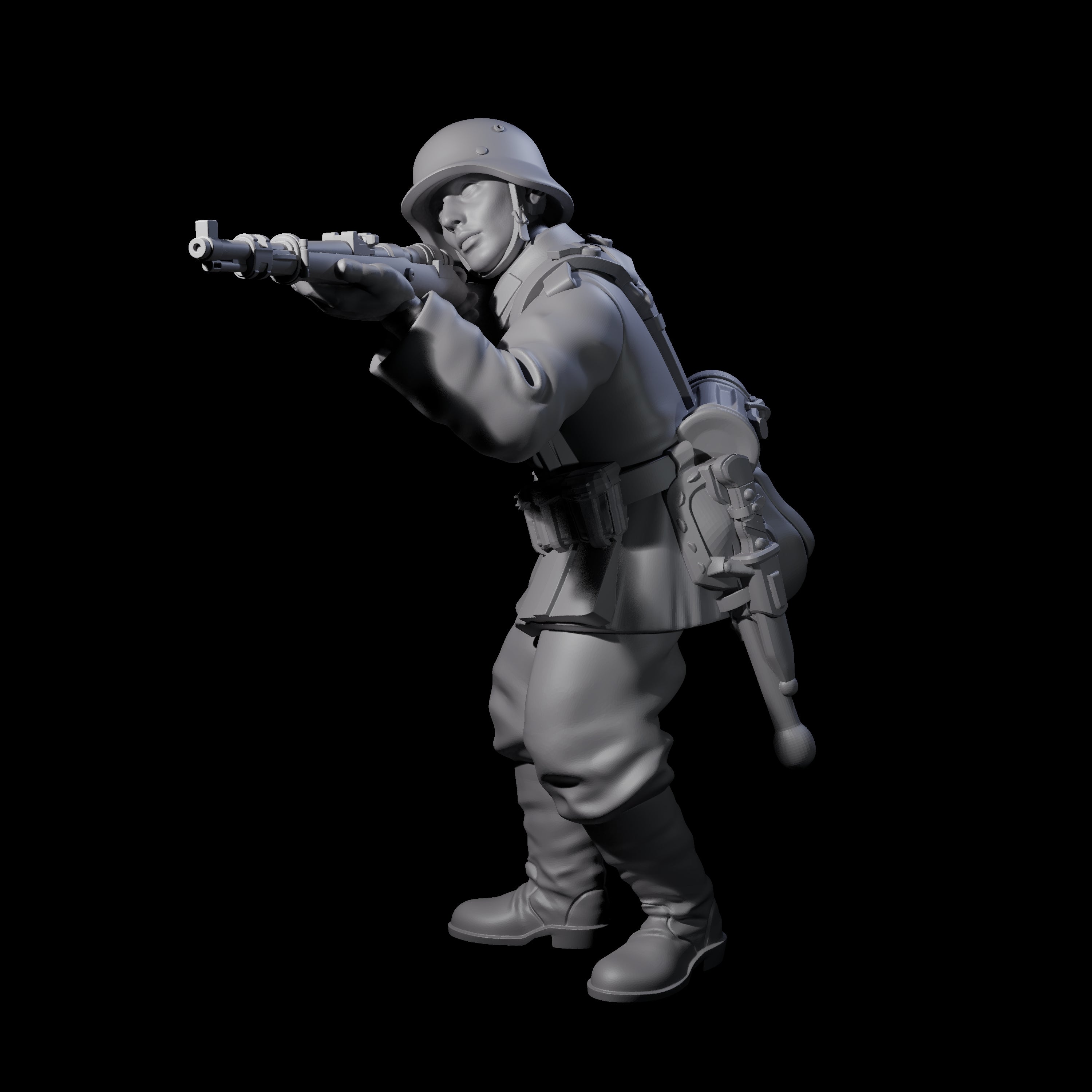 World War 2 Under Fire German Rifleman G Miniature for Dungeons and Dragons, Pathfinder or other TTRPGs