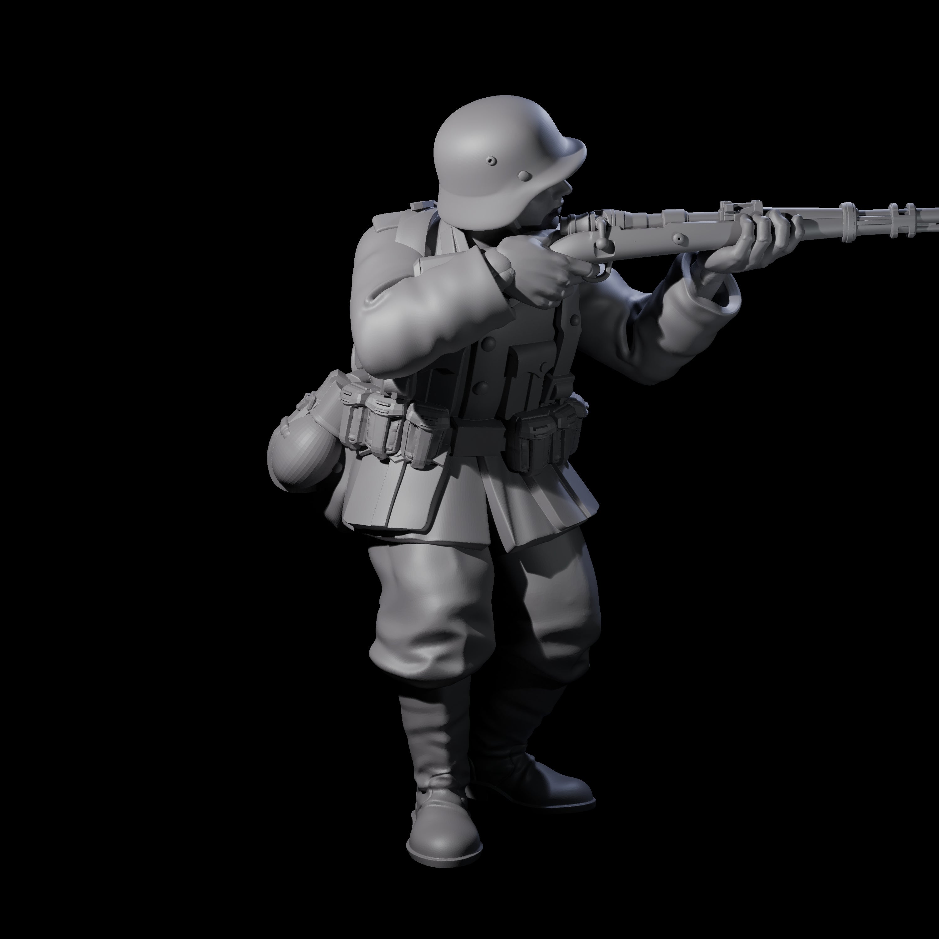 World War 2 Under Fire German Rifleman G Miniature for Dungeons and Dragons, Pathfinder or other TTRPGs