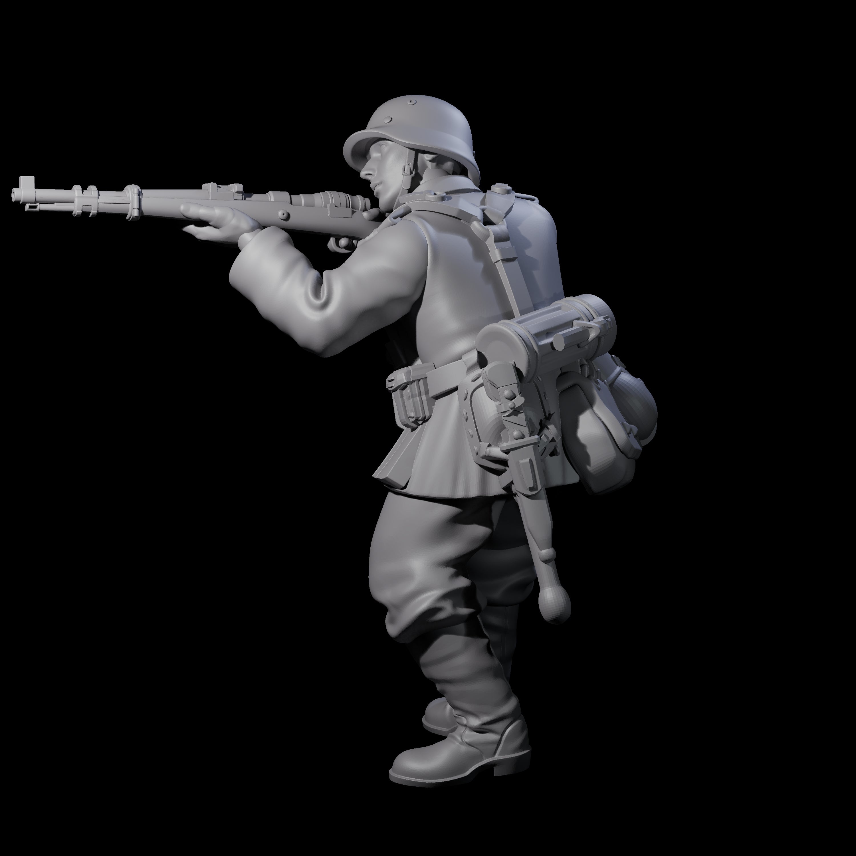 World War 2 Under Fire German Rifleman G Miniature for Dungeons and Dragons, Pathfinder or other TTRPGs