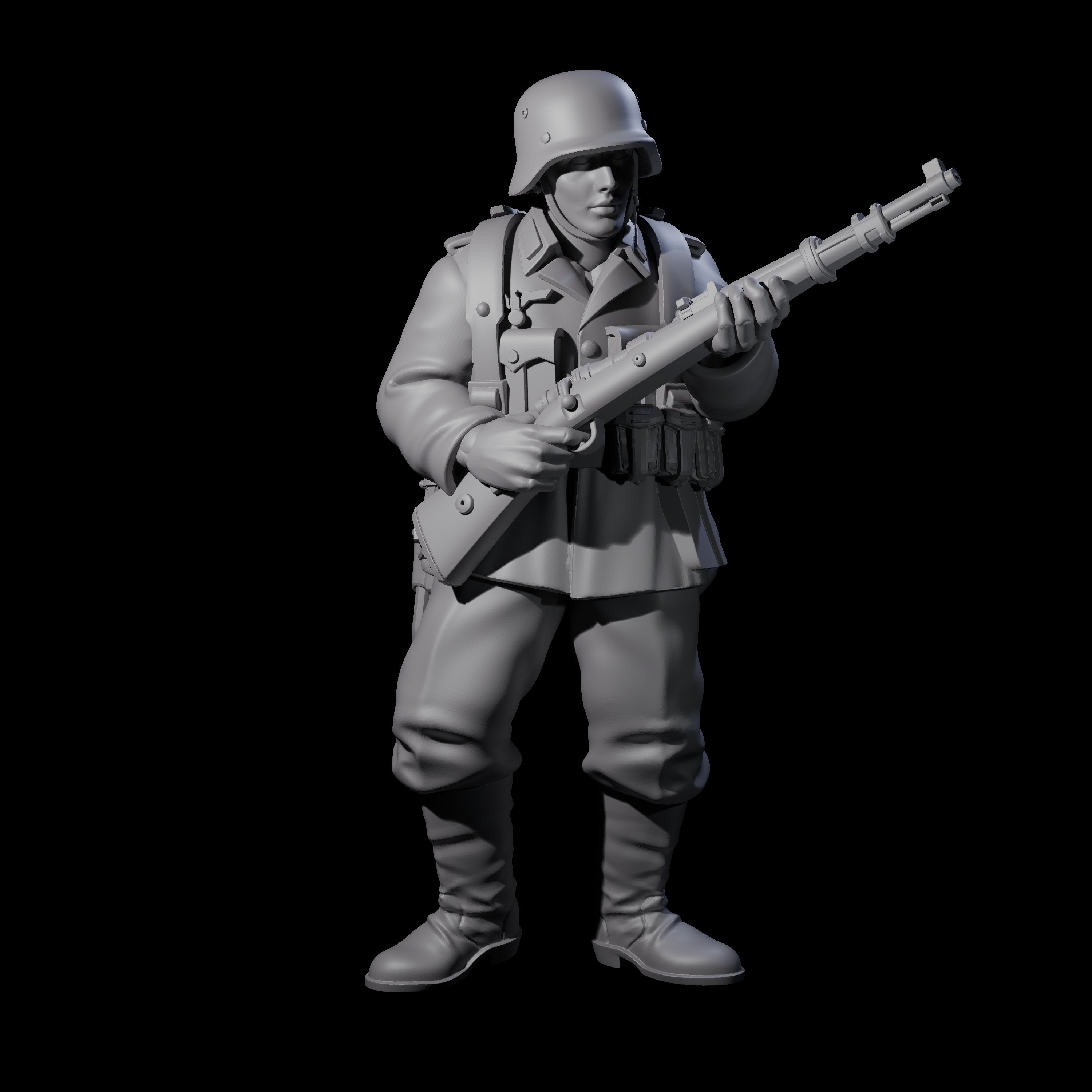 World War 2 Under Fire German Riflemen Miniature for Dungeons and Dragons, Pathfinder or other TTRPGs