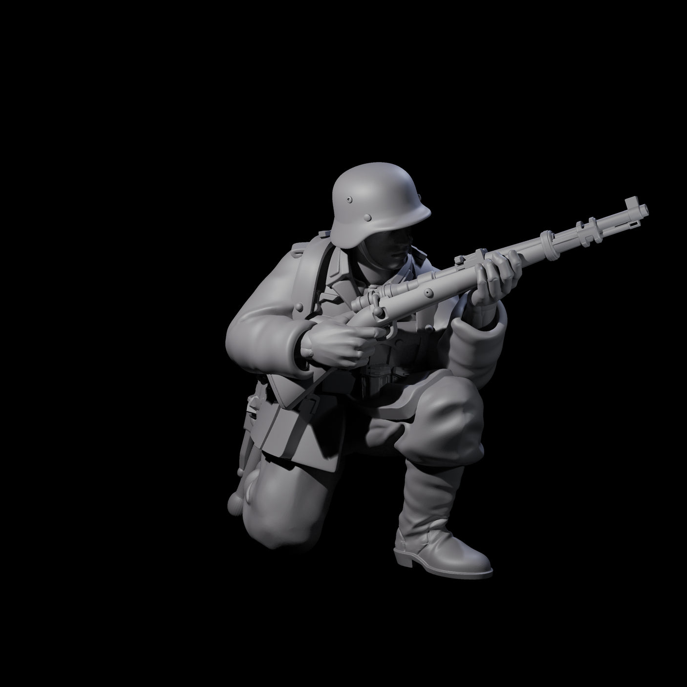 World War 2 Under Fire German Riflemen Miniature for Dungeons and Dragons, Pathfinder or other TTRPGs