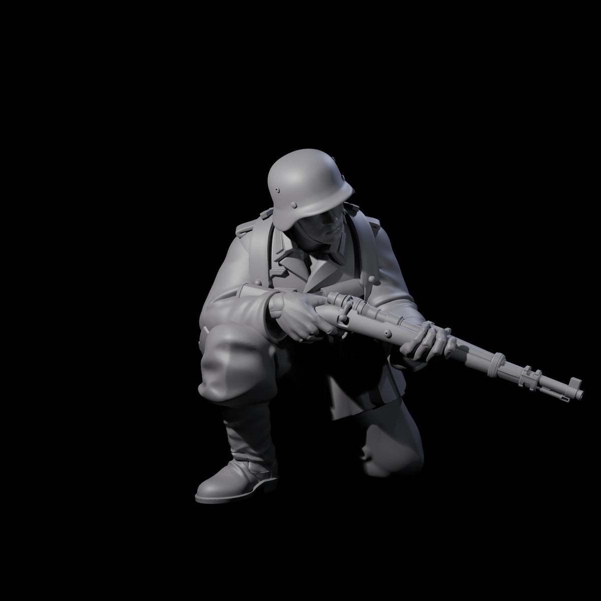 World War 2 Under Fire German Riflemen Miniature for Dungeons and Dragons, Pathfinder or other TTRPGs