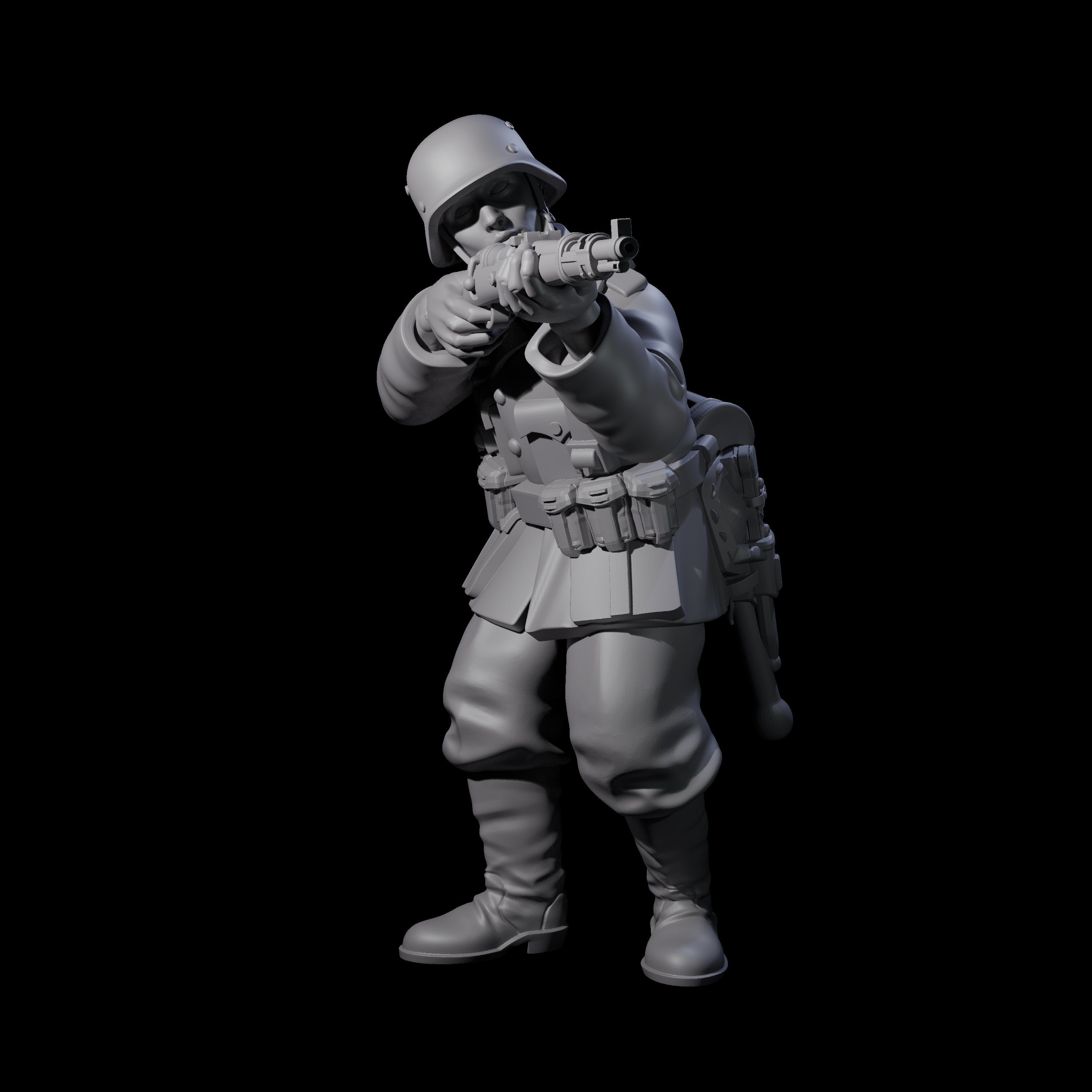 World War 2 Under Fire German Riflemen Miniature for Dungeons and Dragons, Pathfinder or other TTRPGs