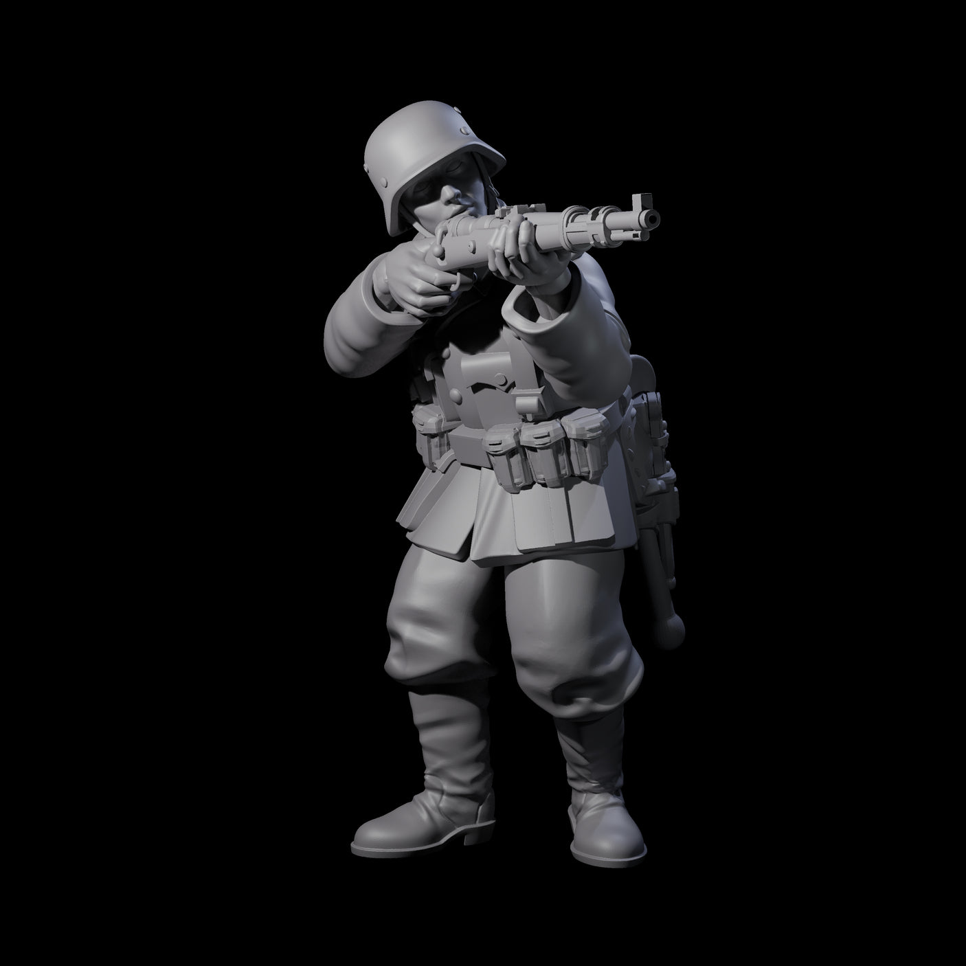 World War 2 Under Fire German Riflemen Miniature for Dungeons and Dragons, Pathfinder or other TTRPGs