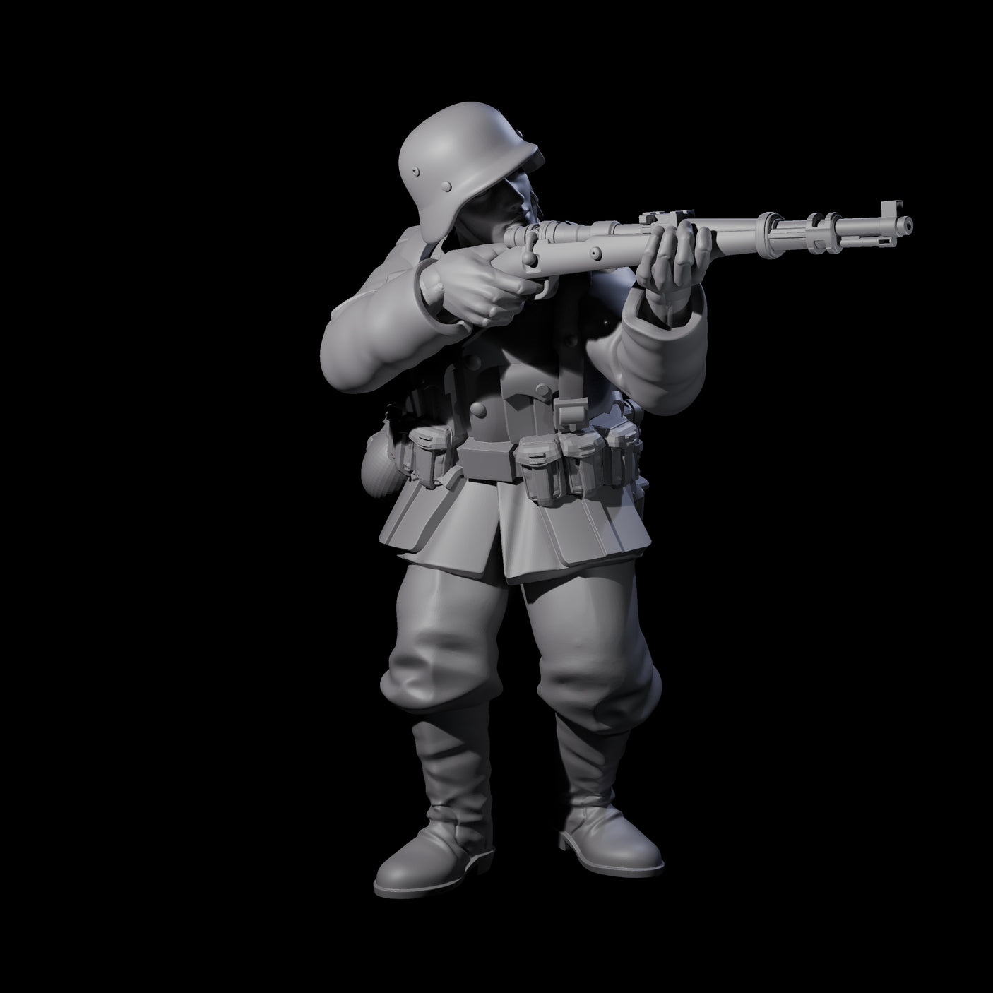 World War 2 Under Fire German Riflemen Miniature for Dungeons and Dragons, Pathfinder or other TTRPGs