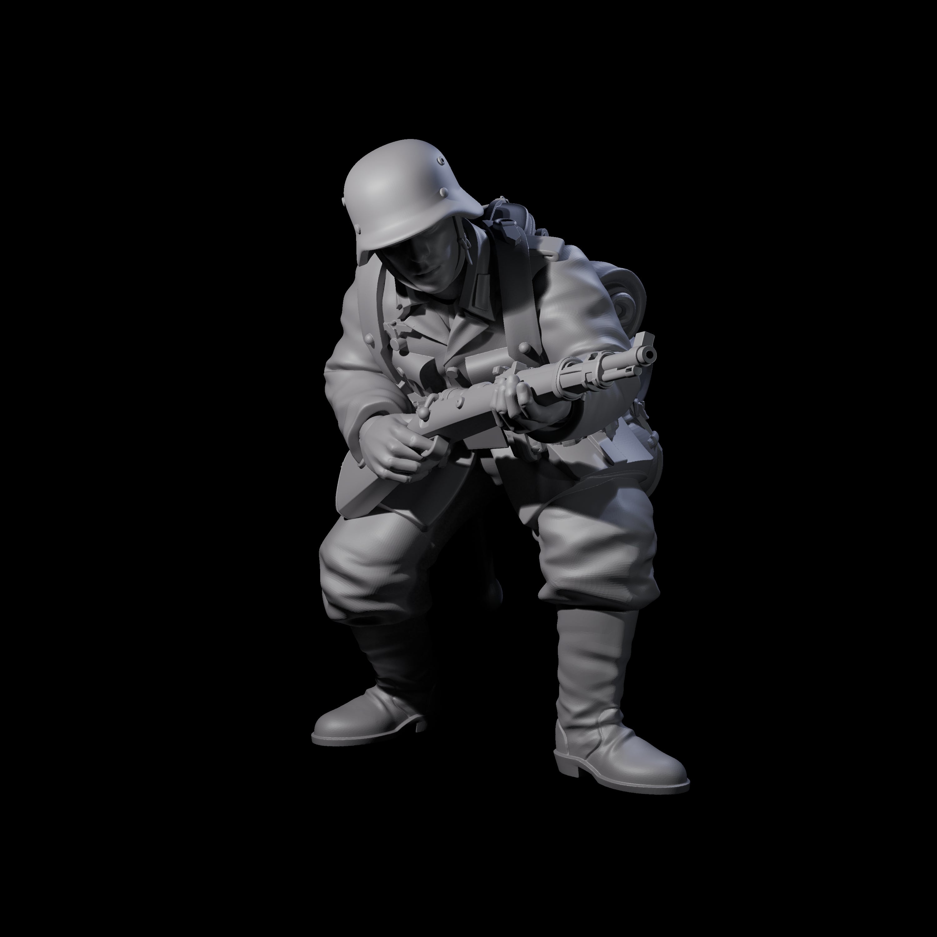 World War 2 Under Fire German Riflemen Miniature for Dungeons and Dragons, Pathfinder or other TTRPGs