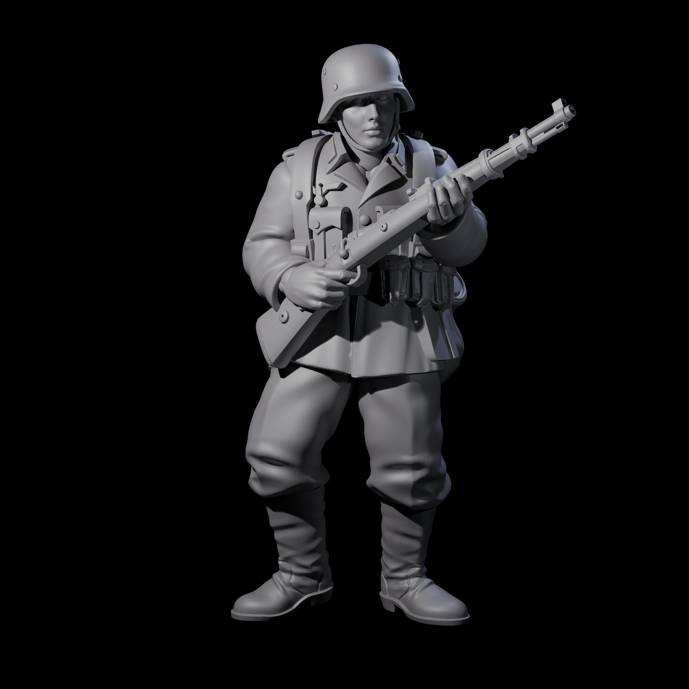 World War 2 Under Fire German Riflemen Miniature for Dungeons and Dragons, Pathfinder or other TTRPGs