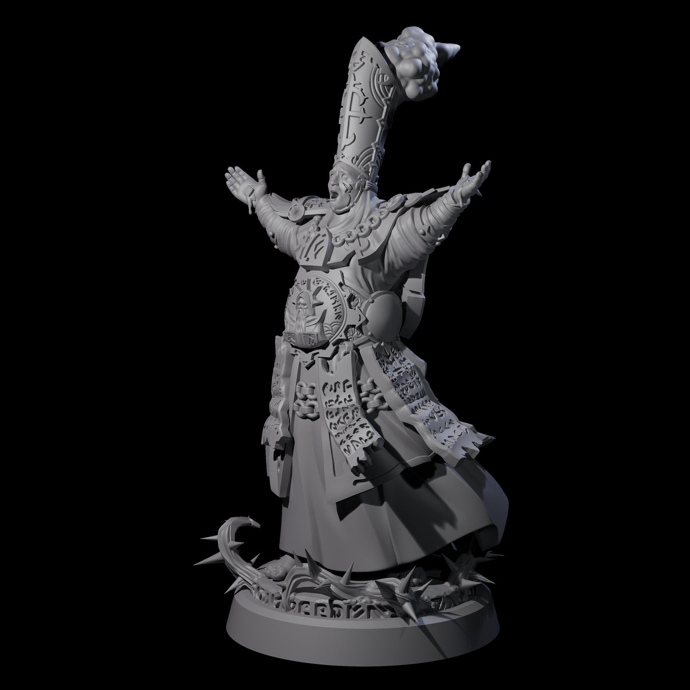 Worshipping Masked Clergy A Miniature for Dungeons and Dragons, Pathfinder or other TTRPGs