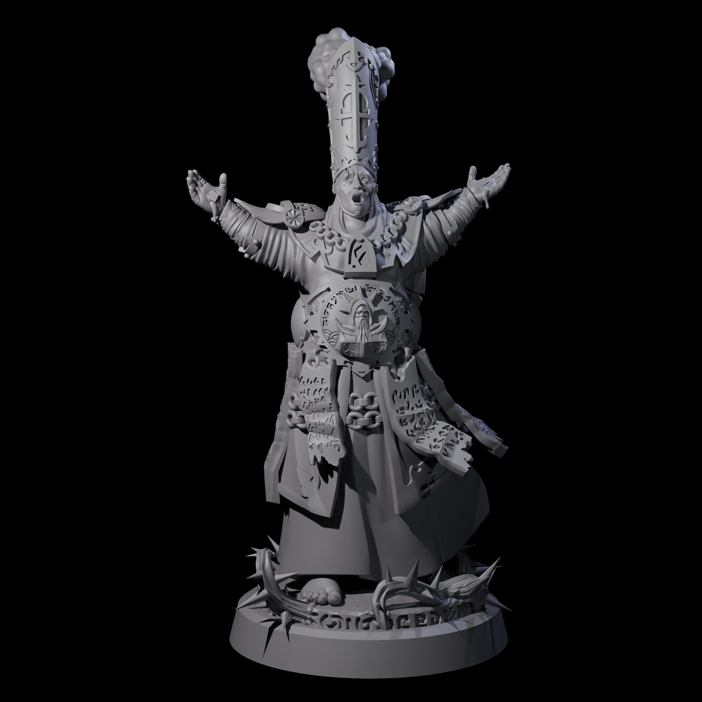 Worshipping Masked Clergy A Miniature for Dungeons and Dragons, Pathfinder or other TTRPGs