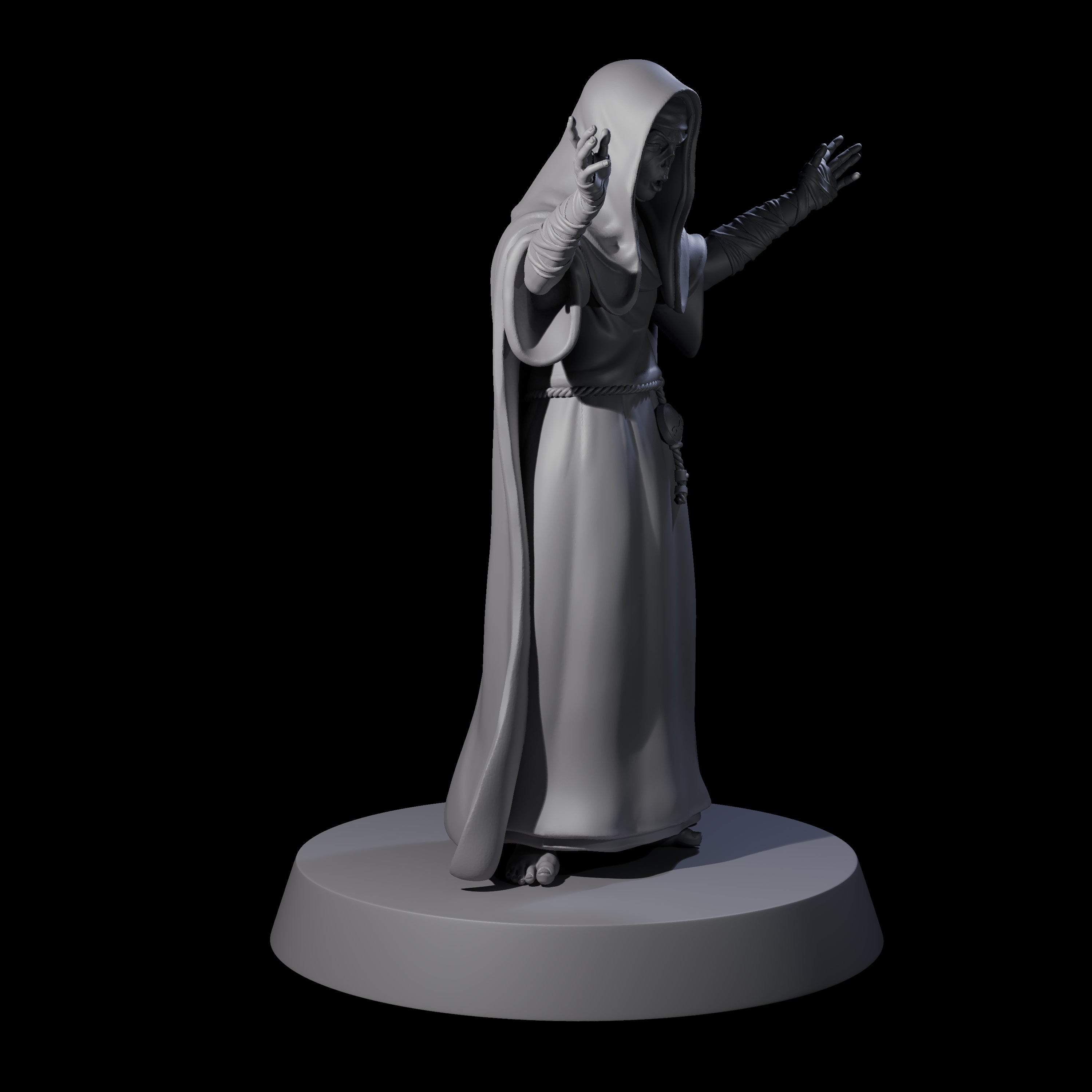 Worshipping Undead Nun Miniature for Dungeons and Dragons, Pathfinder or other TTRPGs
