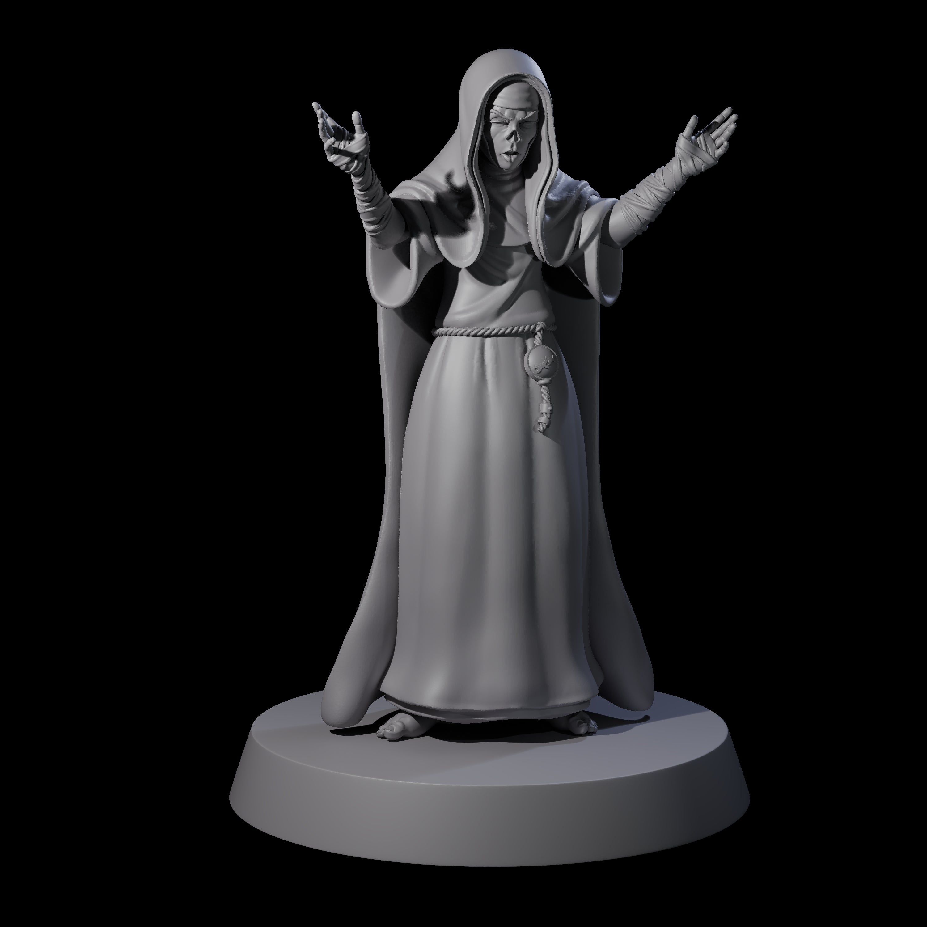Worshipping Undead Nun Miniature for Dungeons and Dragons, Pathfinder or other TTRPGs