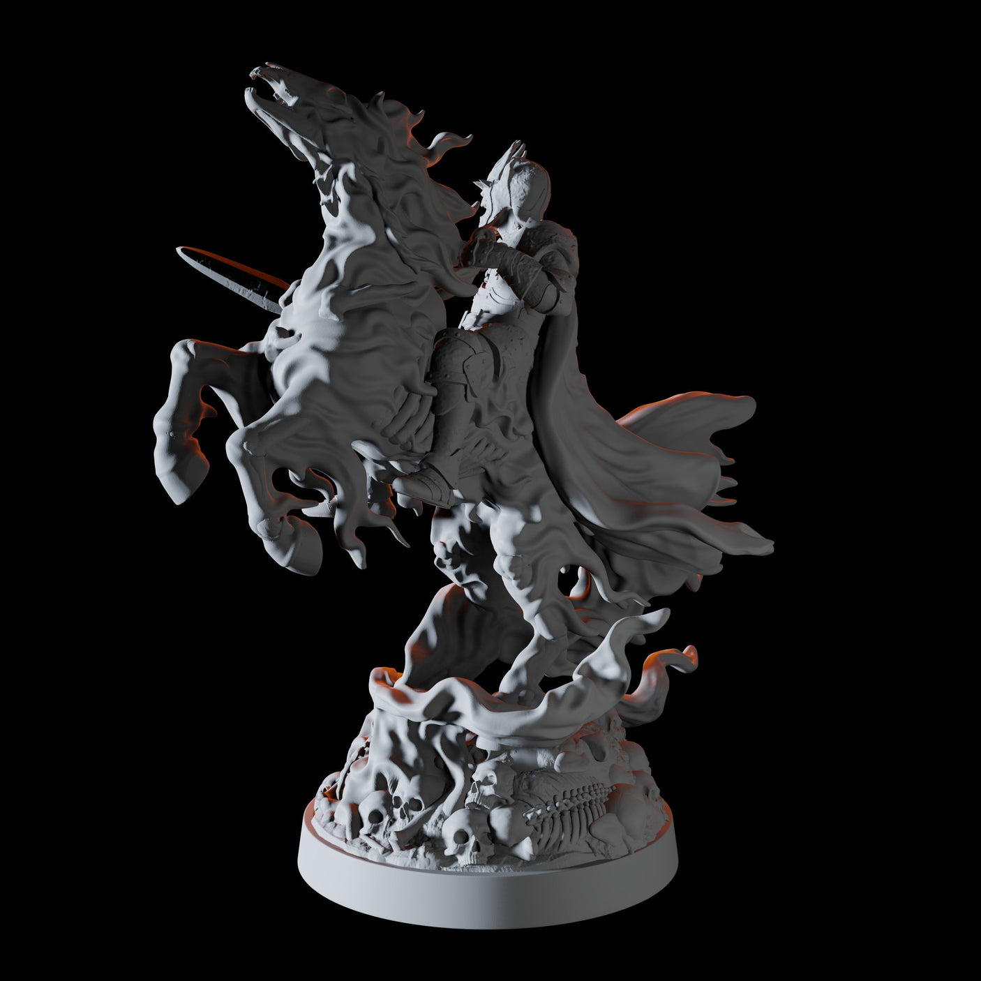 Wraith Knight Miniature for Dungeons and Dragons, Pathfinder or other TTRPGs