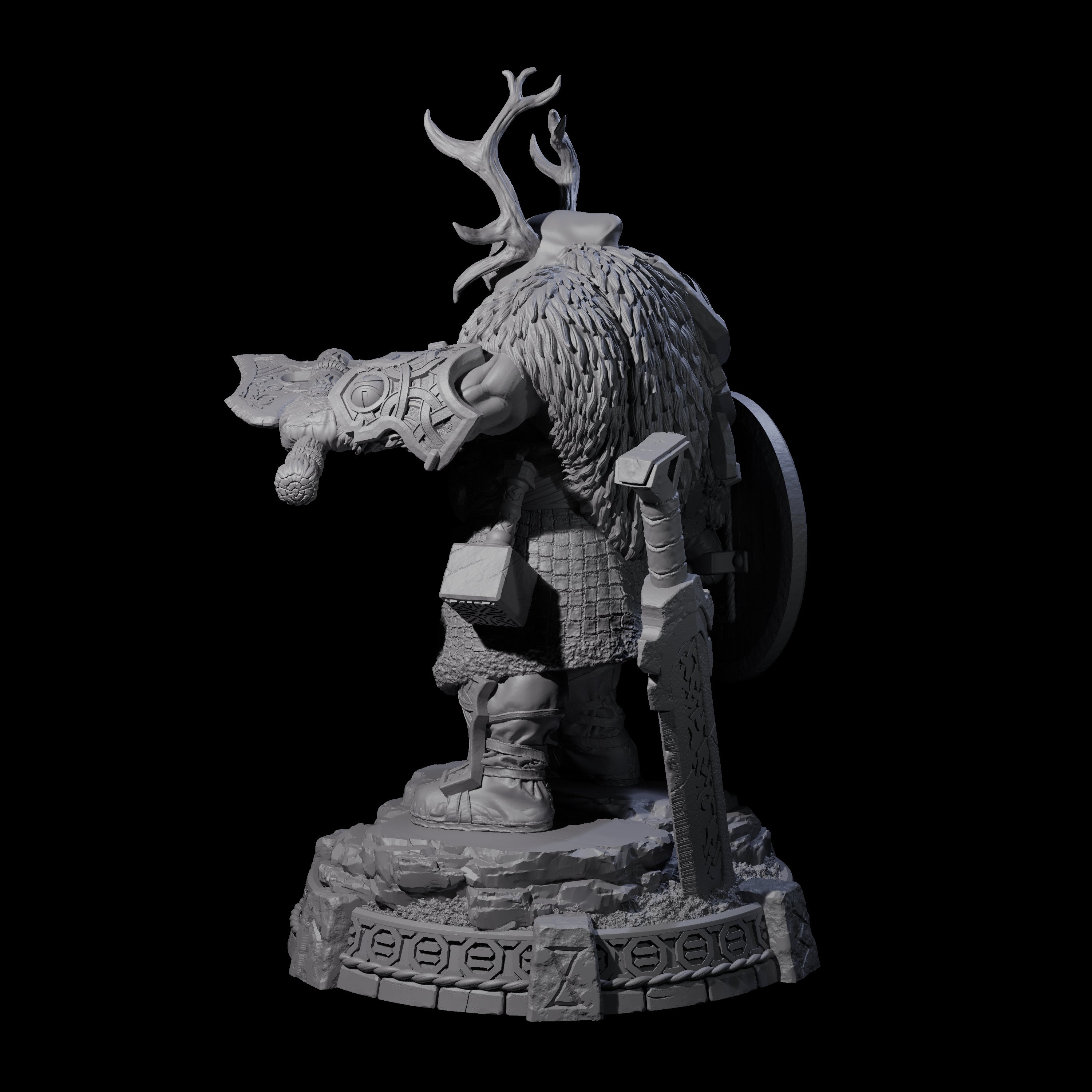 Wrapped Up Warrior of the North B Miniature for Dungeons and Dragons, Pathfinder or other TTRPGs