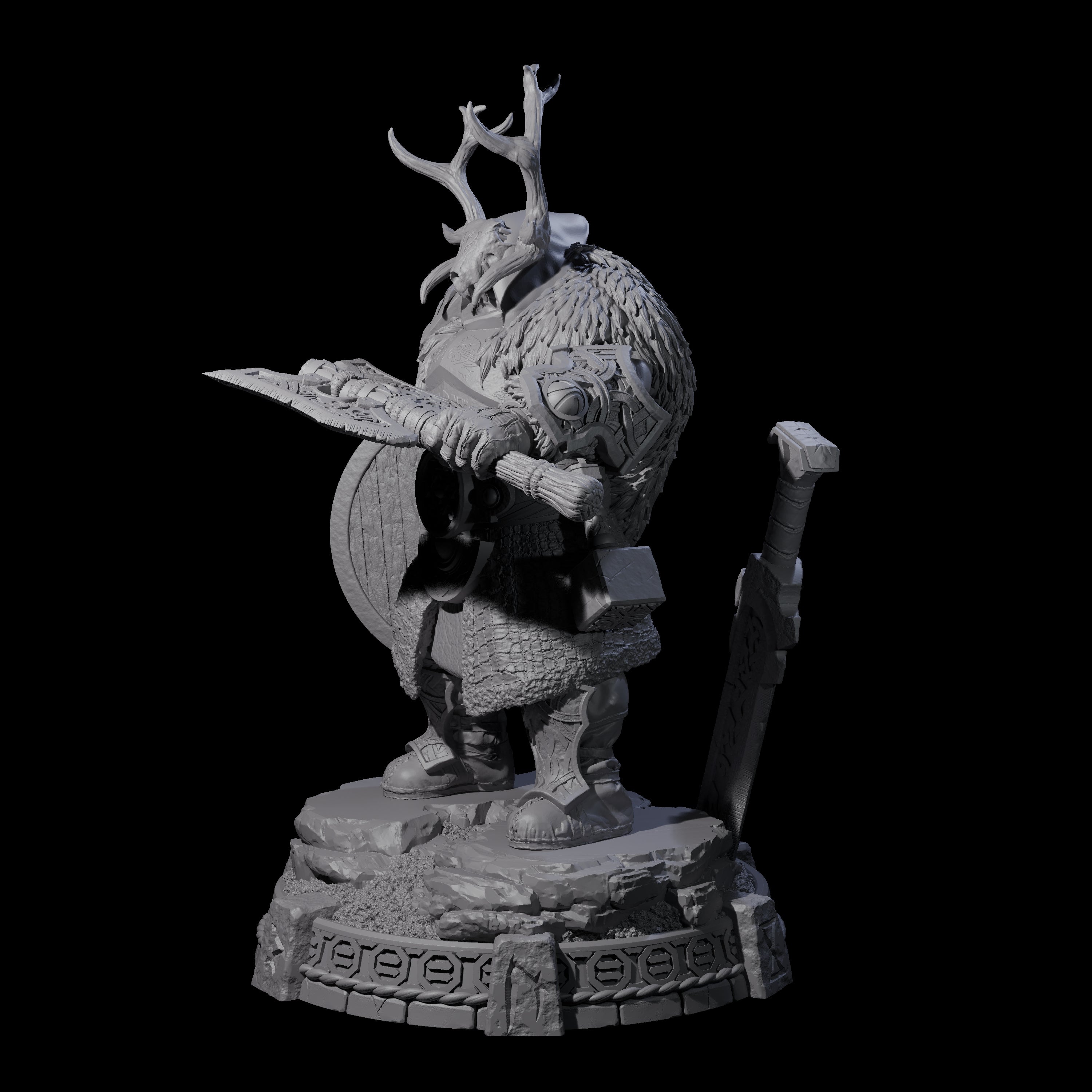 Wrapped Up Warrior of the North B Miniature for Dungeons and Dragons, Pathfinder or other TTRPGs