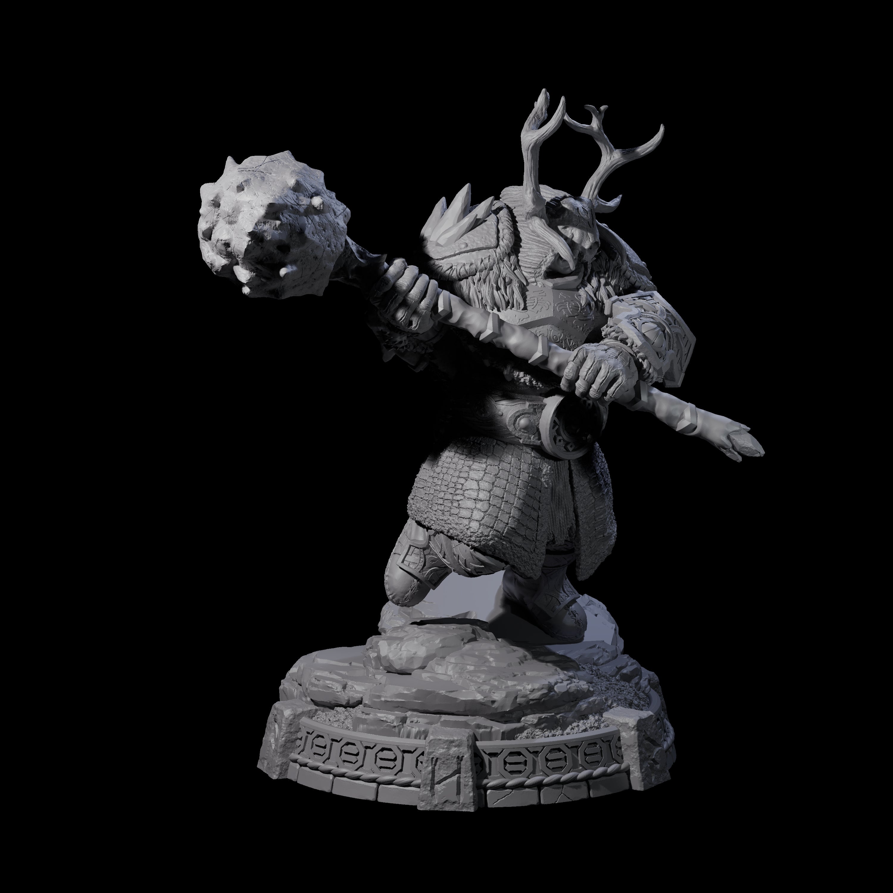 Wrapped Up Warrior of the North C Miniature for Dungeons and Dragons, Pathfinder or other TTRPGs