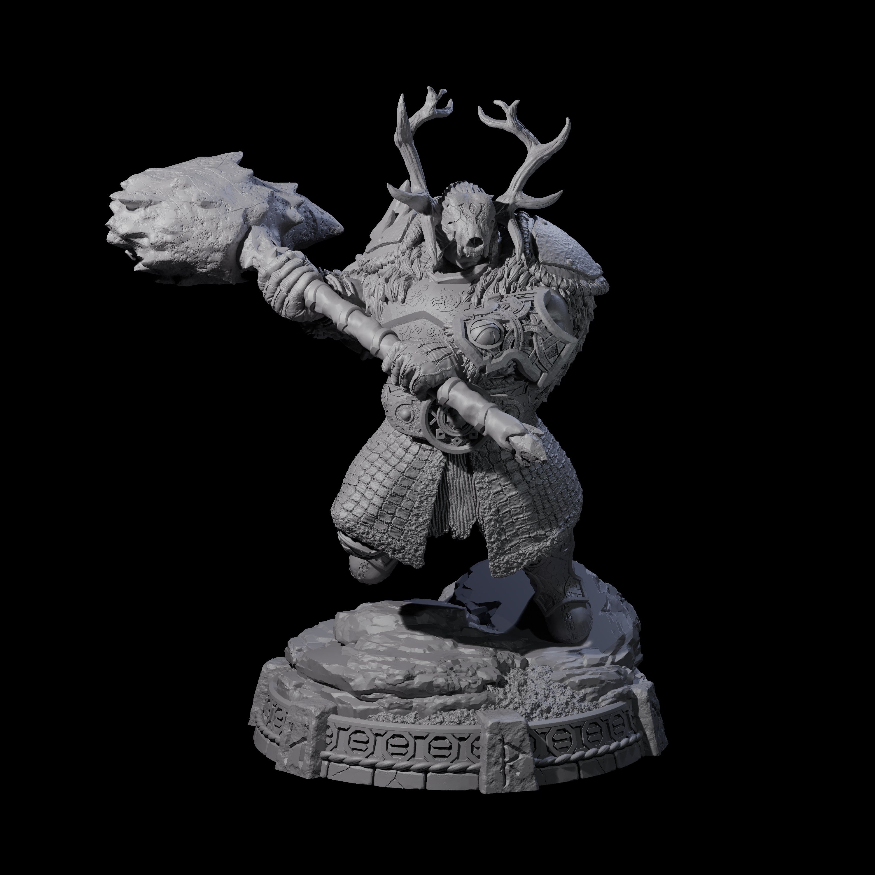 Wrapped Up Warrior of the North C Miniature for Dungeons and Dragons, Pathfinder or other TTRPGs