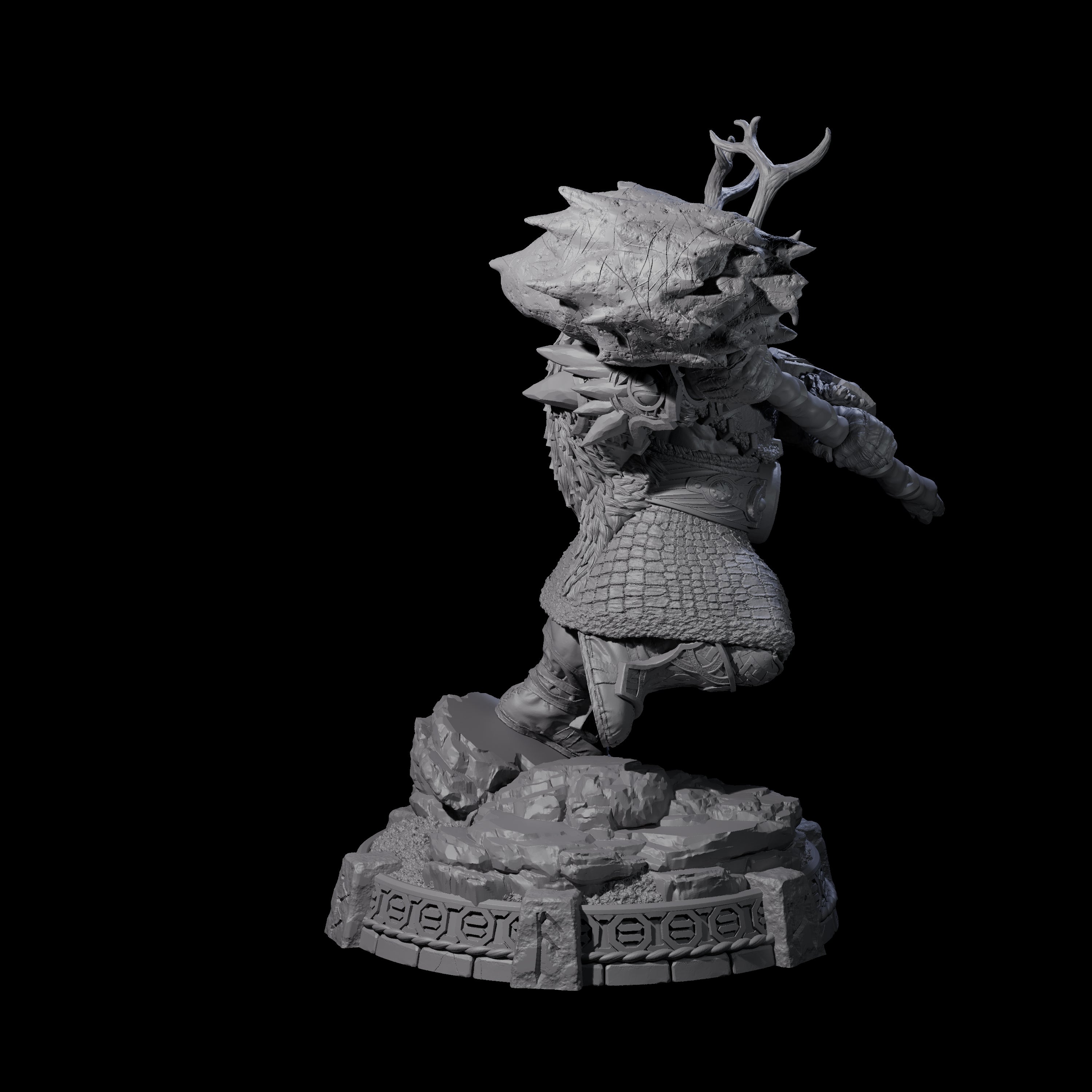 Wrapped Up Warrior of the North C Miniature for Dungeons and Dragons, Pathfinder or other TTRPGs