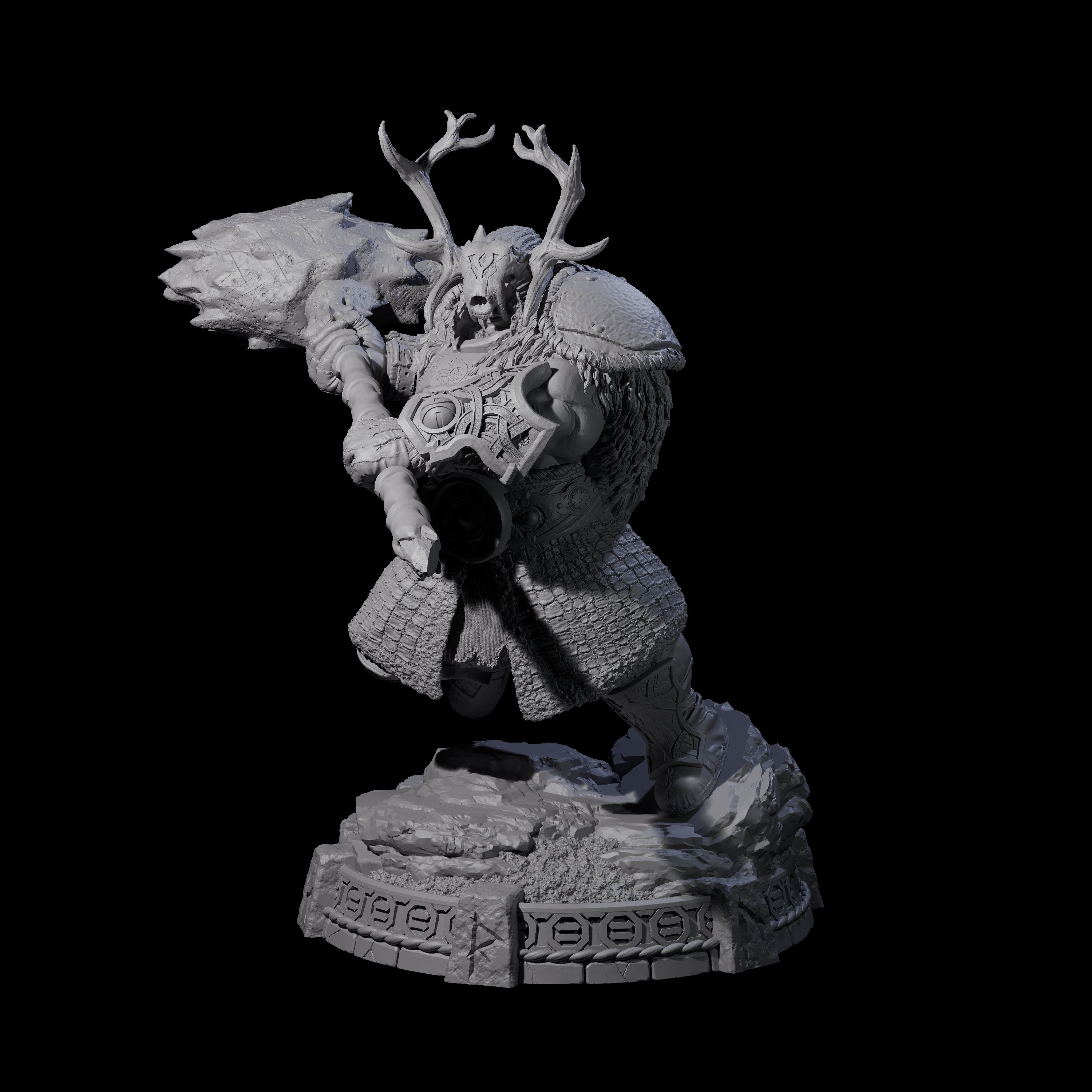 Wrapped Up Warrior of the North C Miniature for Dungeons and Dragons, Pathfinder or other TTRPGs