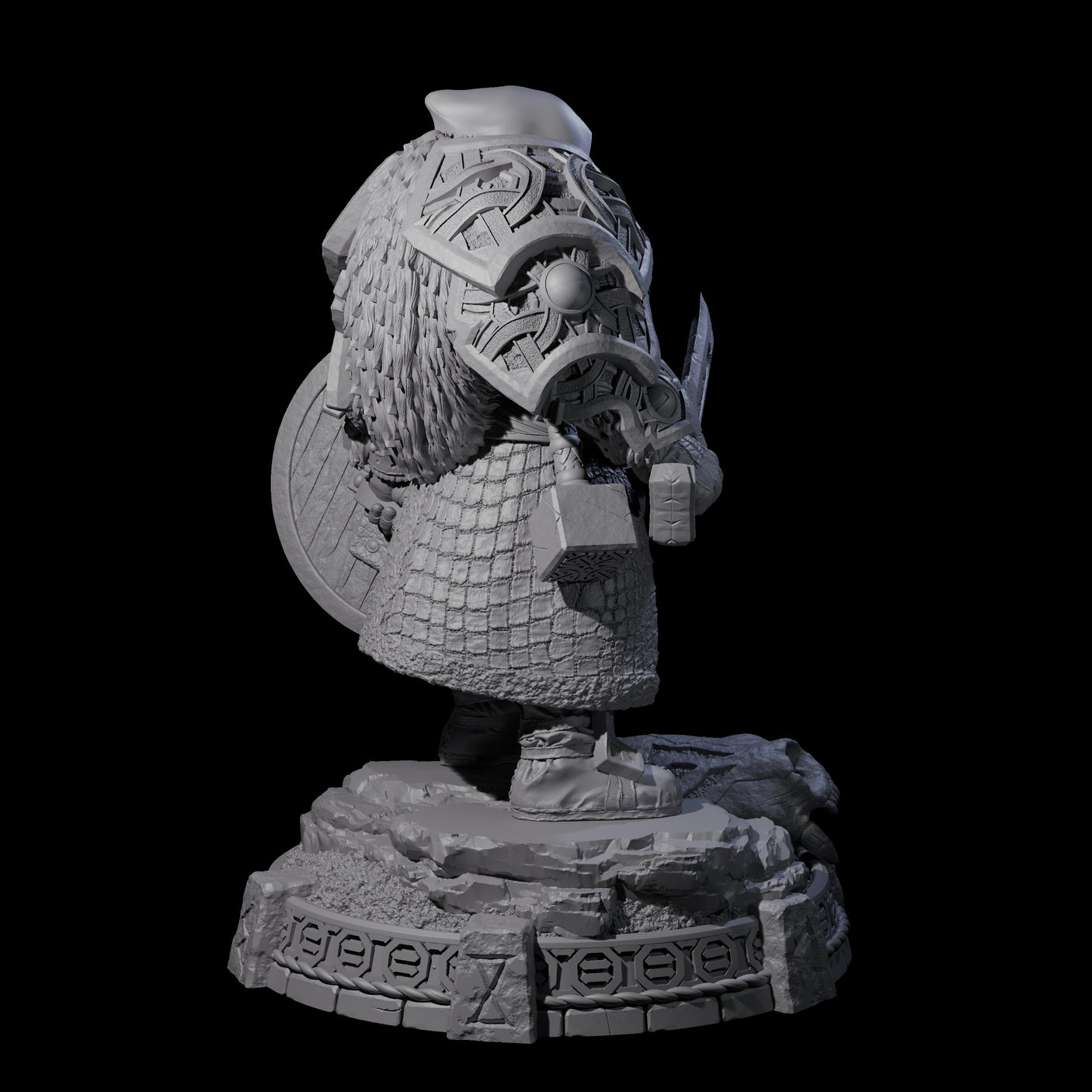 Wrapped Up Warrior of the North D Miniature for Dungeons and Dragons, Pathfinder or other TTRPGs