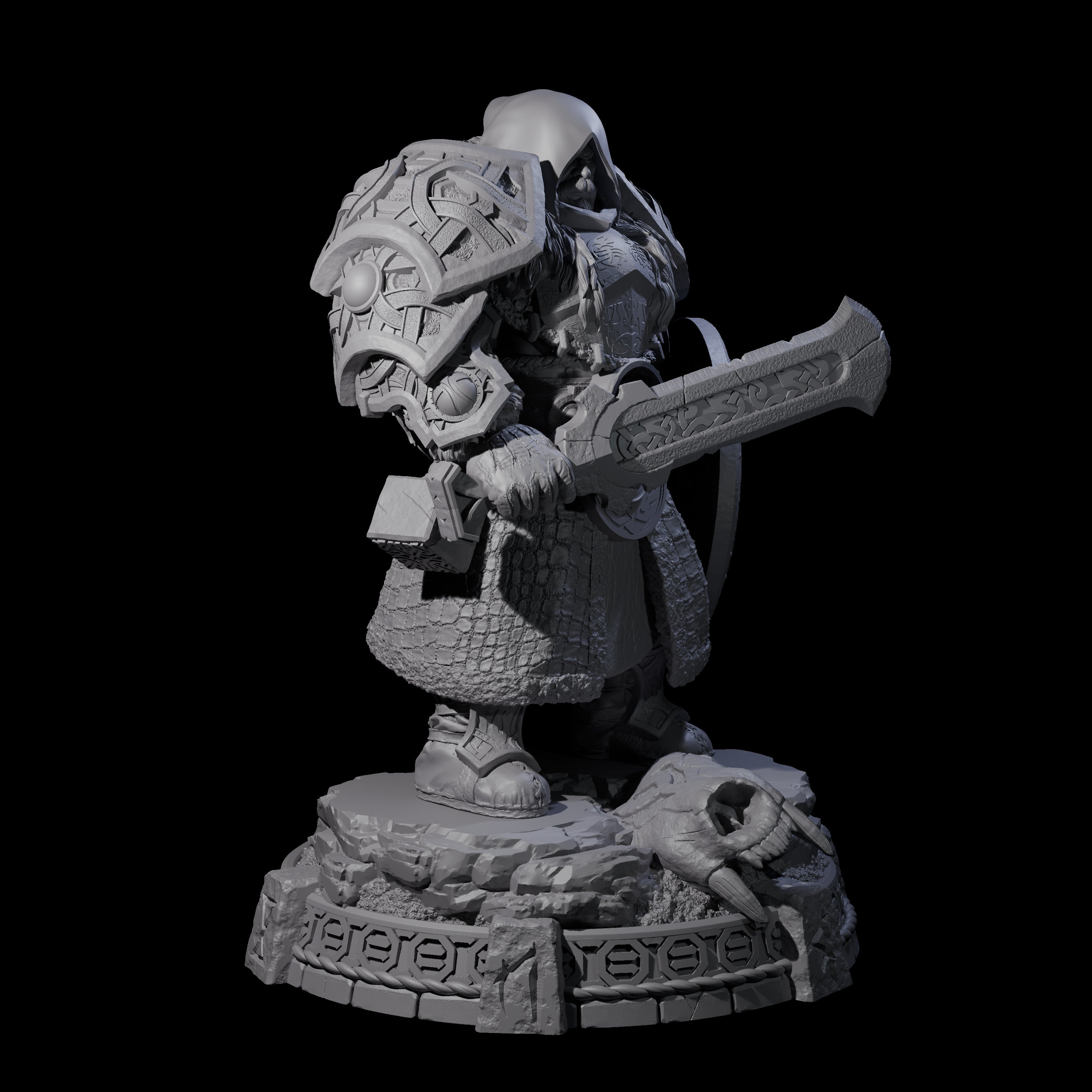 Wrapped Up Warrior of the North D Miniature for Dungeons and Dragons, Pathfinder or other TTRPGs