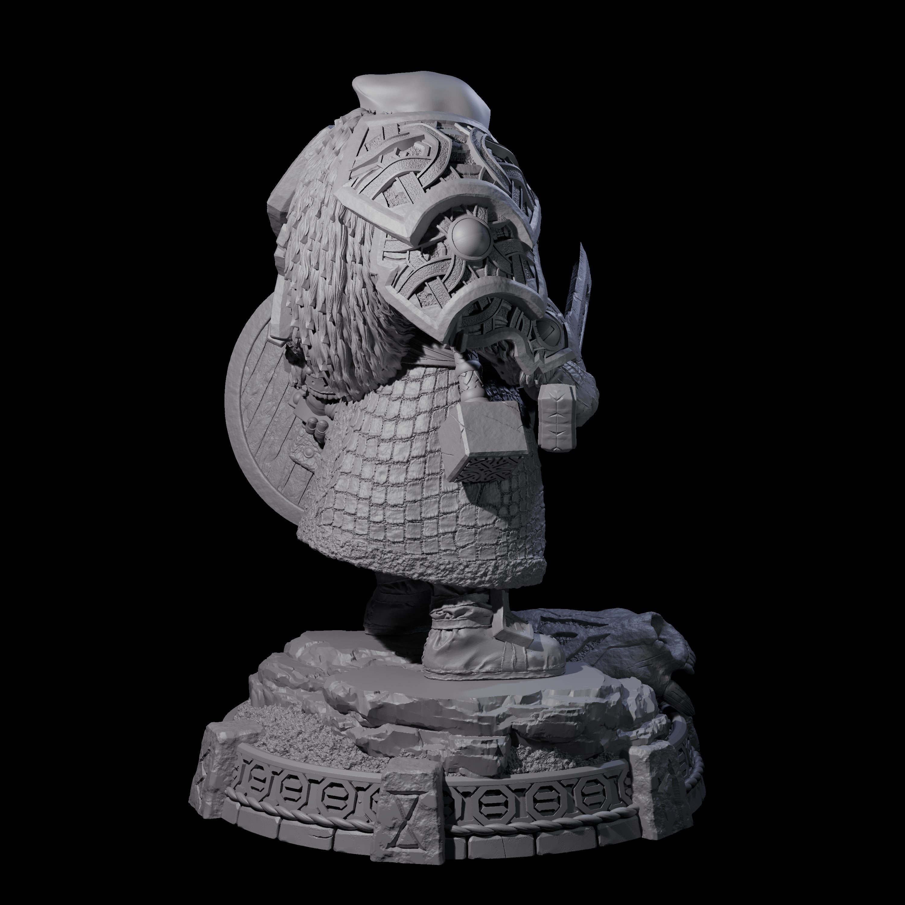 Wrapped Up Warrior of the North D Miniature for Dungeons and Dragons, Pathfinder or other TTRPGs