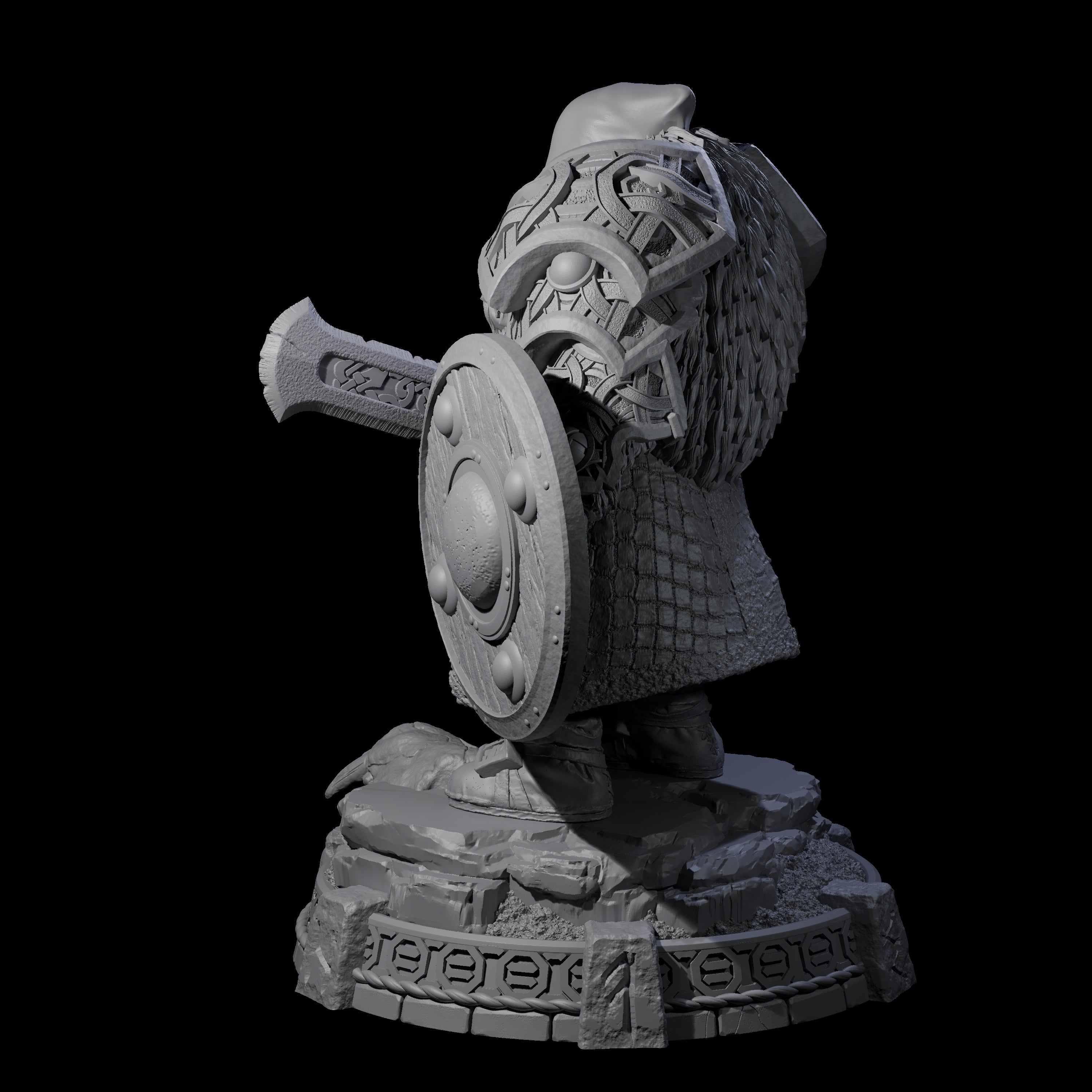 Wrapped Up Warrior of the North D Miniature for Dungeons and Dragons, Pathfinder or other TTRPGs
