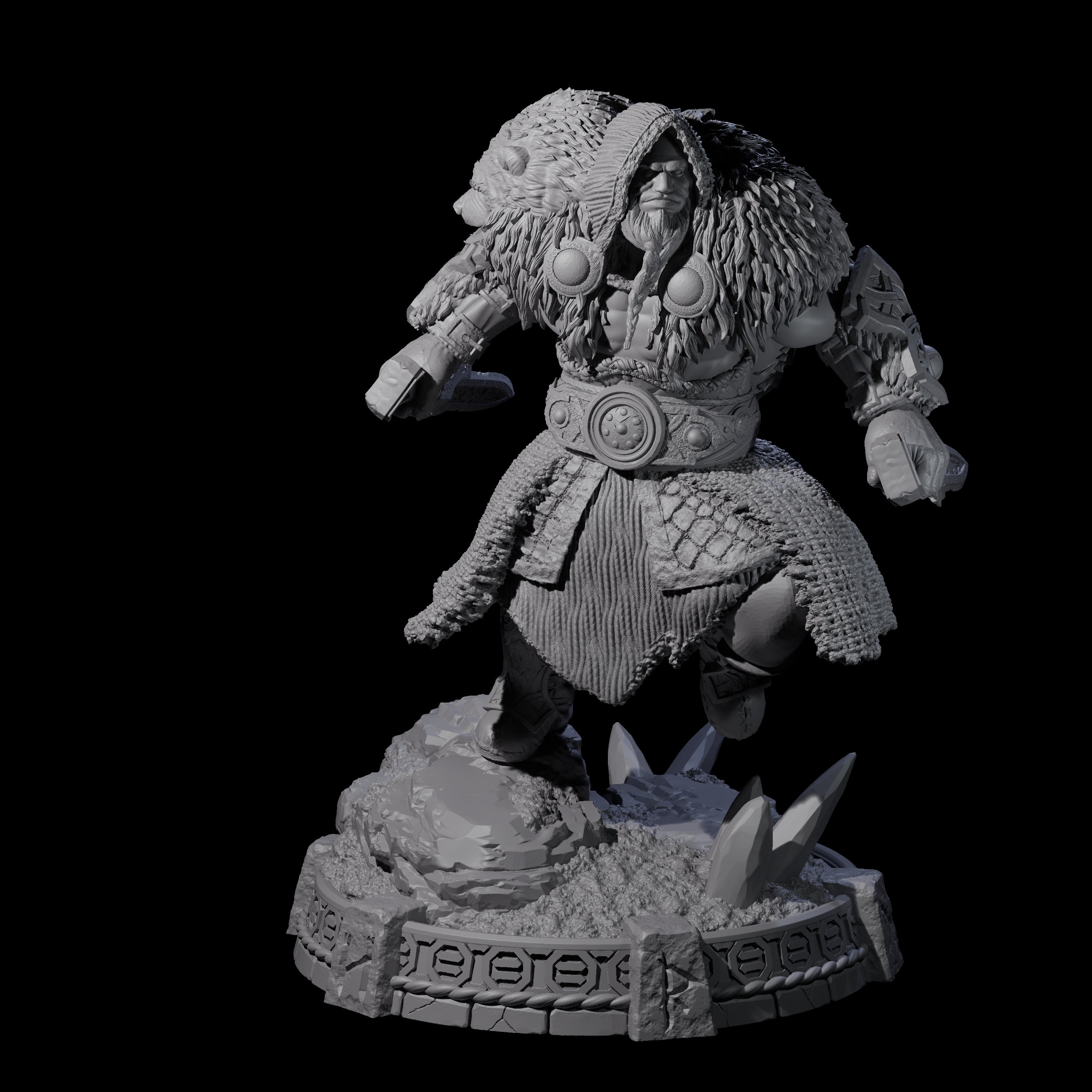 Wrapped Up Warrior of the North F Miniature for Dungeons and Dragons, Pathfinder or other TTRPGs
