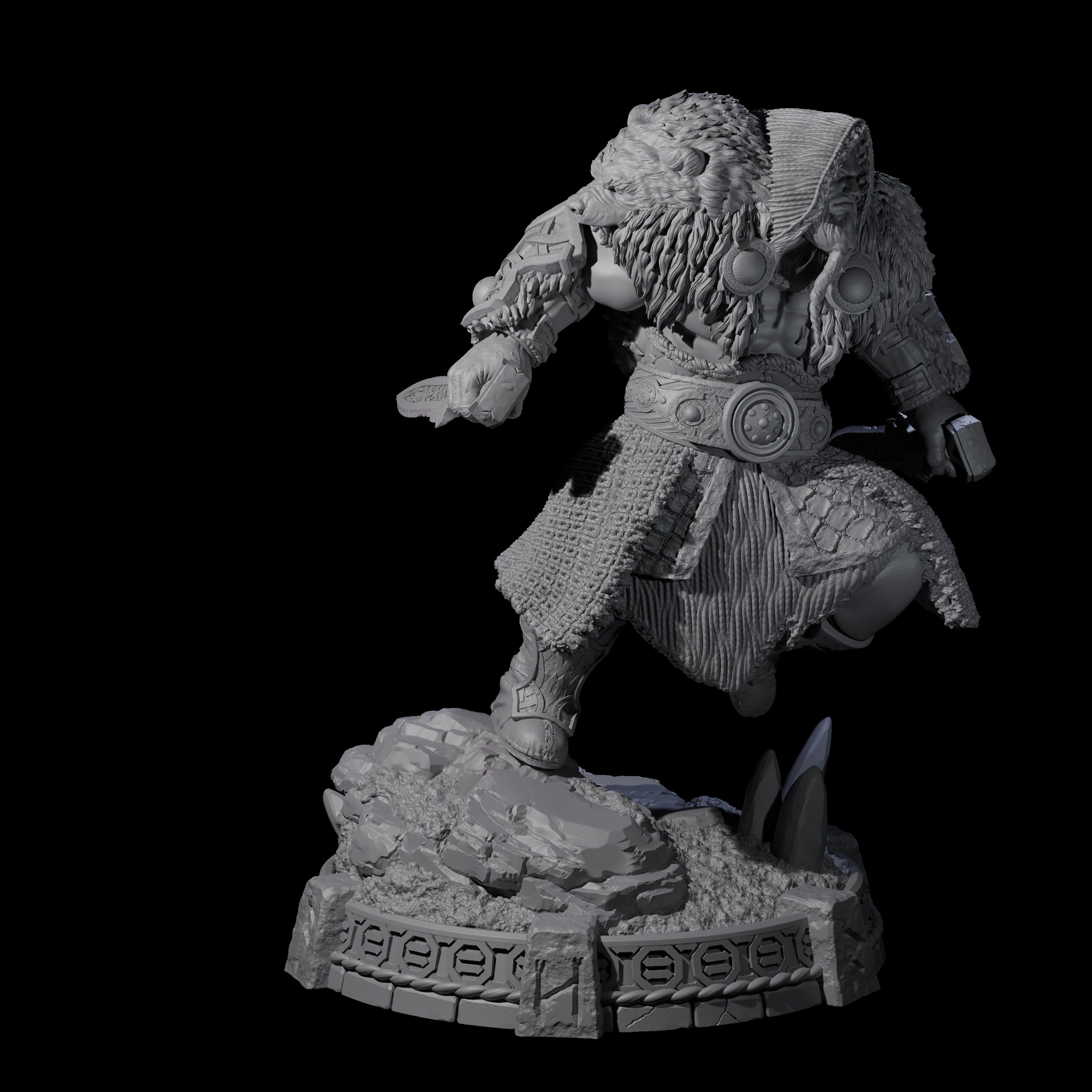 Wrapped Up Warrior of the North F Miniature for Dungeons and Dragons, Pathfinder or other TTRPGs