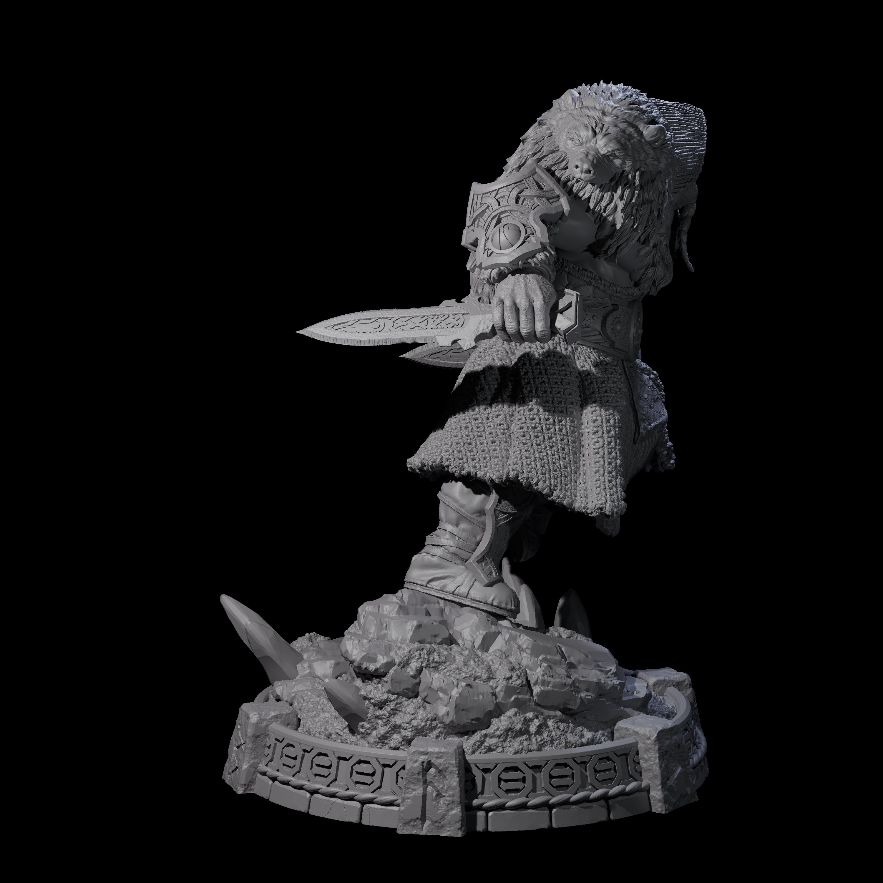 Wrapped Up Warrior of the North F Miniature for Dungeons and Dragons, Pathfinder or other TTRPGs