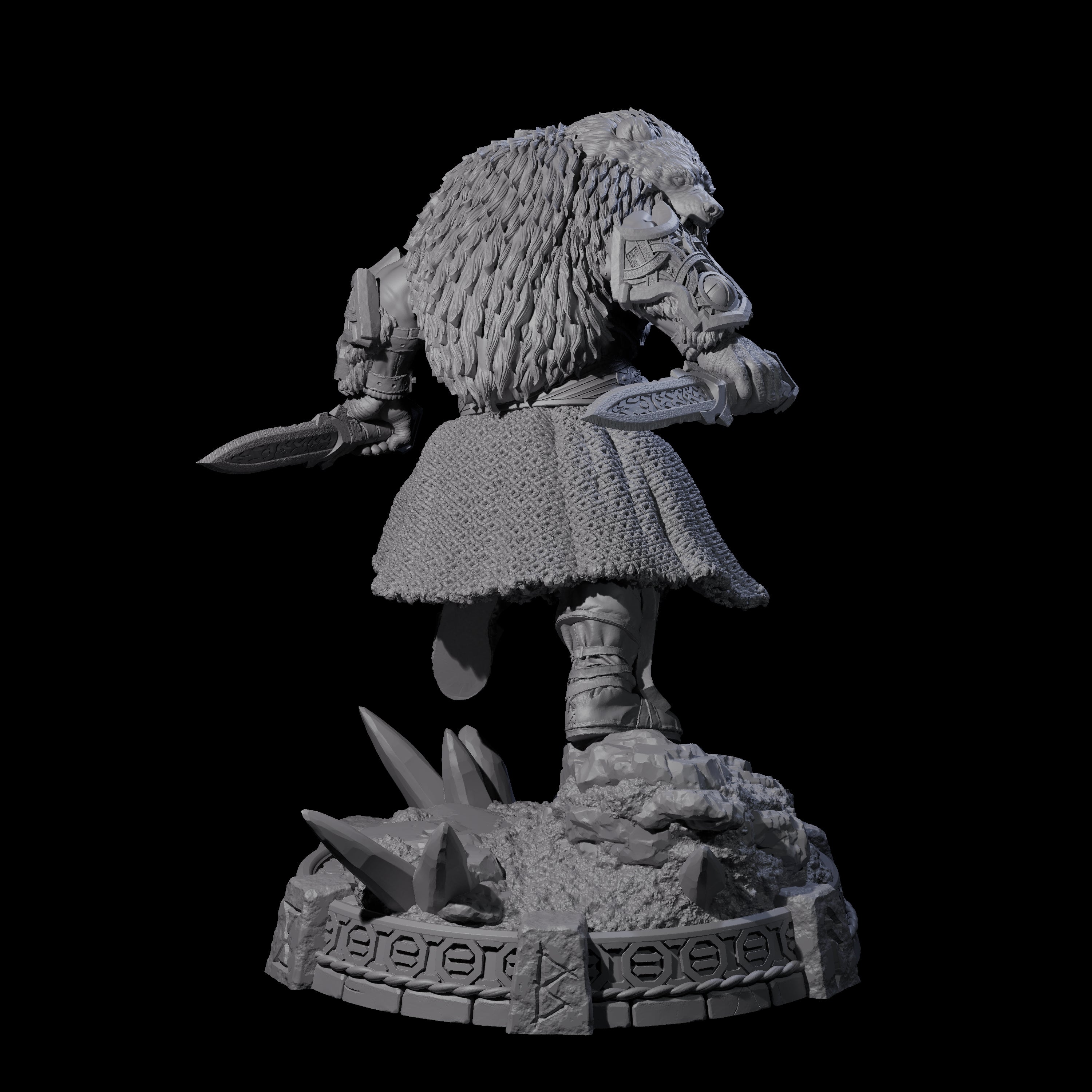Wrapped Up Warrior of the North F Miniature for Dungeons and Dragons, Pathfinder or other TTRPGs