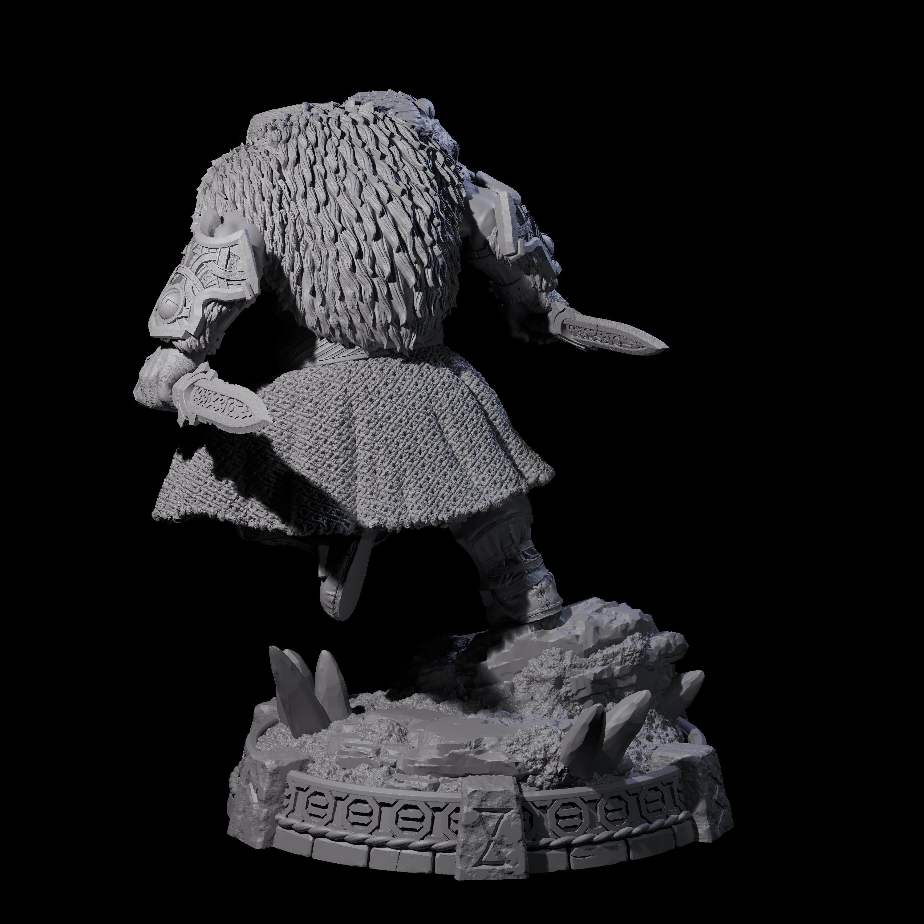 Wrapped Up Warrior of the North F Miniature for Dungeons and Dragons, Pathfinder or other TTRPGs
