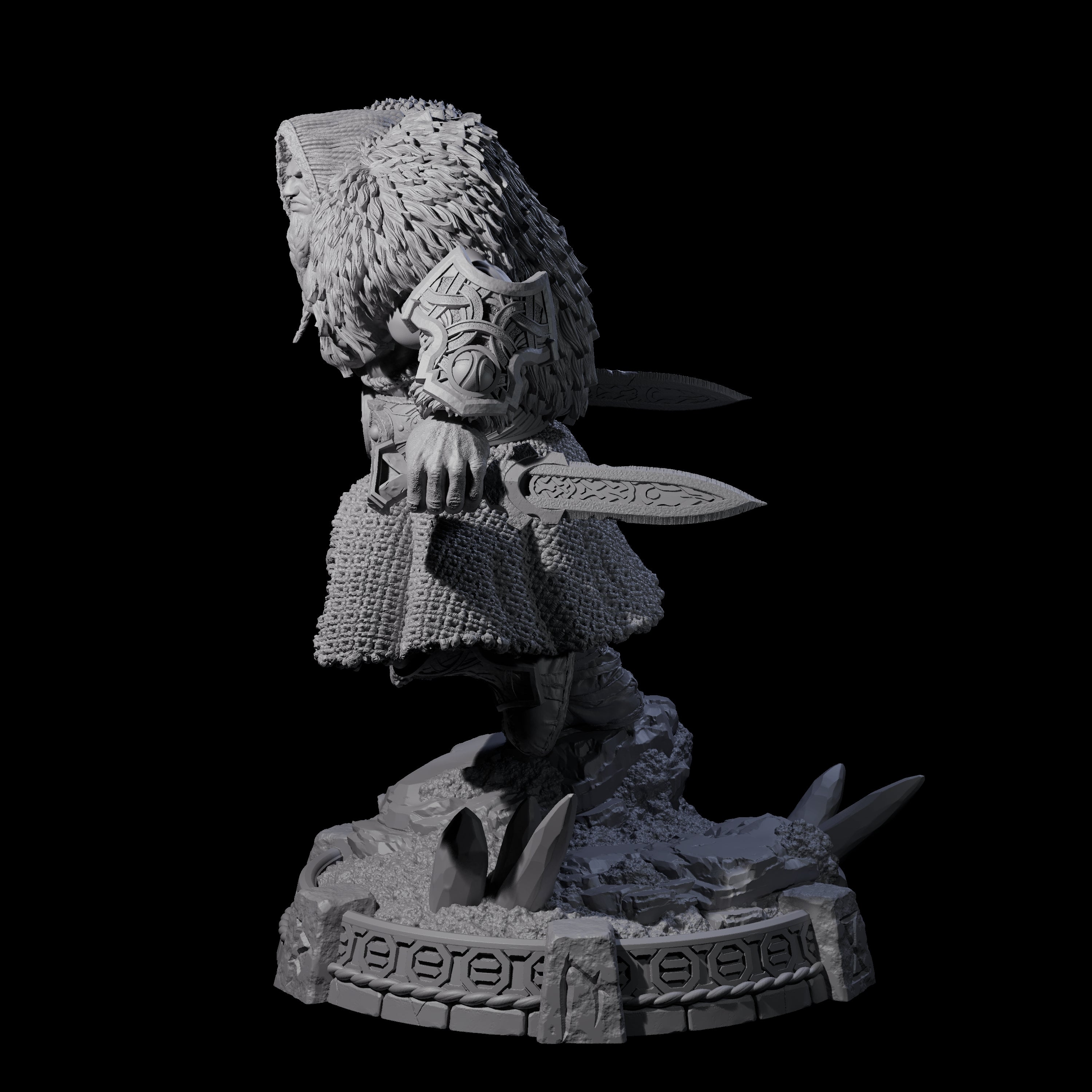 Wrapped Up Warrior of the North F Miniature for Dungeons and Dragons, Pathfinder or other TTRPGs