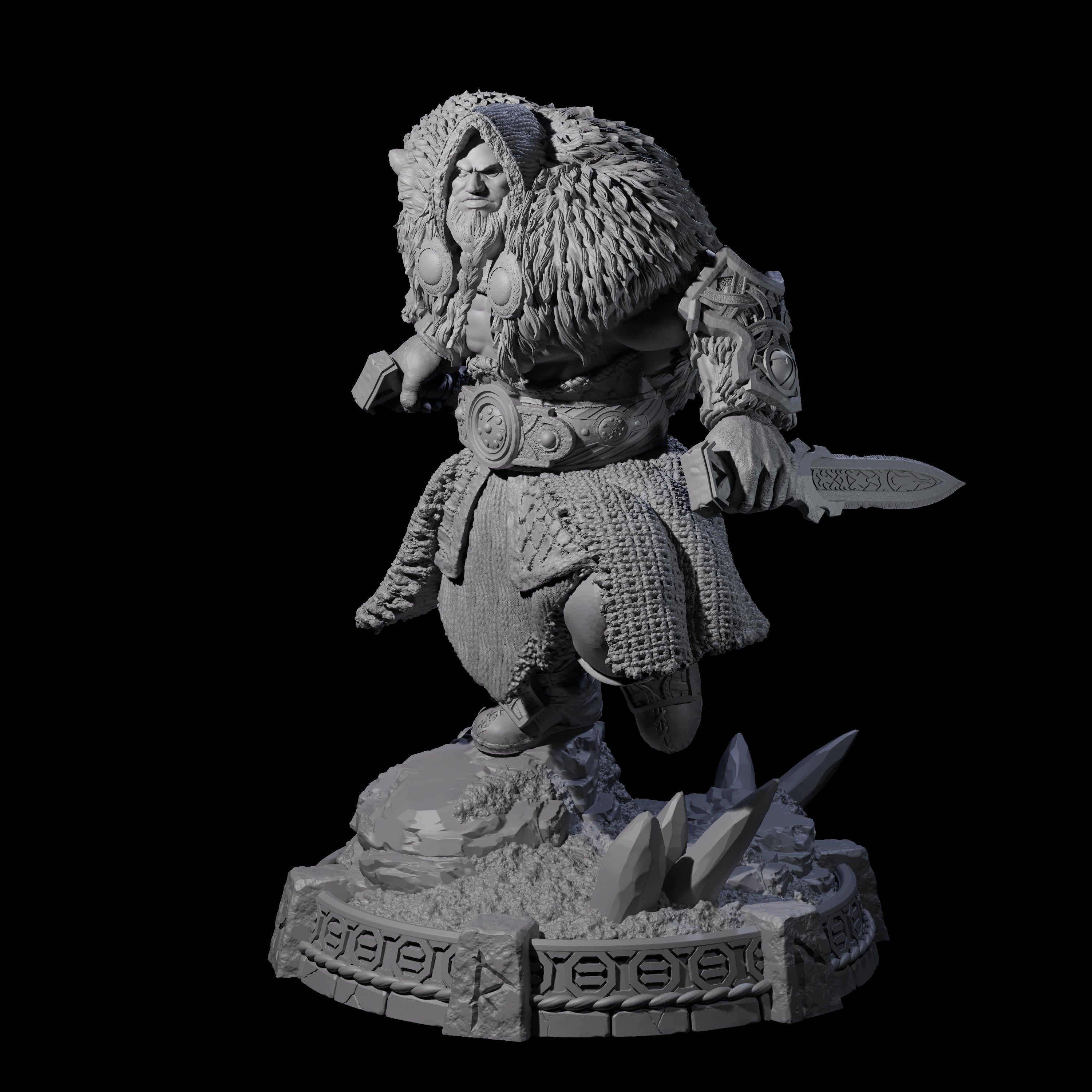 Wrapped Up Warrior of the North F Miniature for Dungeons and Dragons, Pathfinder or other TTRPGs