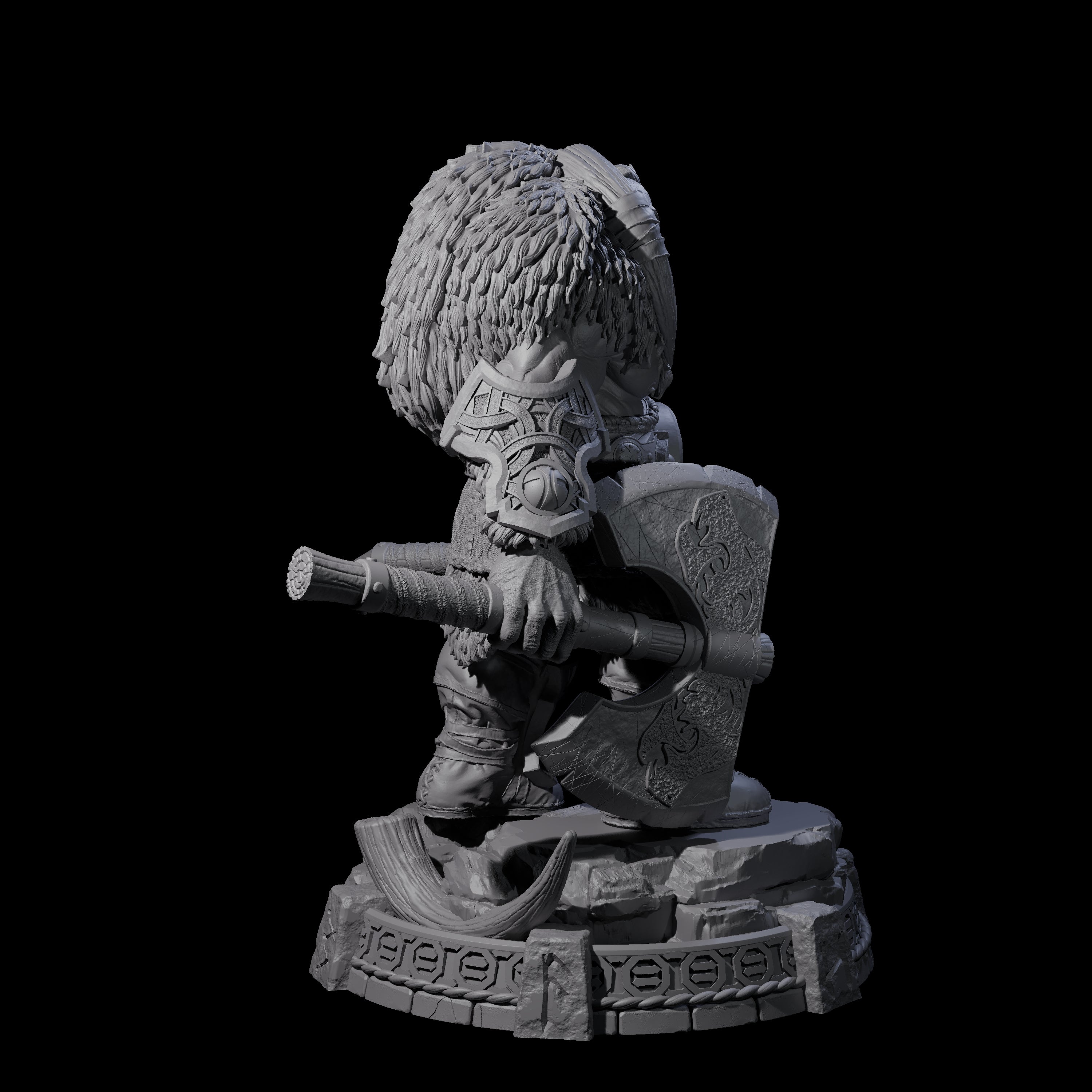 Wrapped Up Warrior of the North H Miniature for Dungeons and Dragons, Pathfinder or other TTRPGs