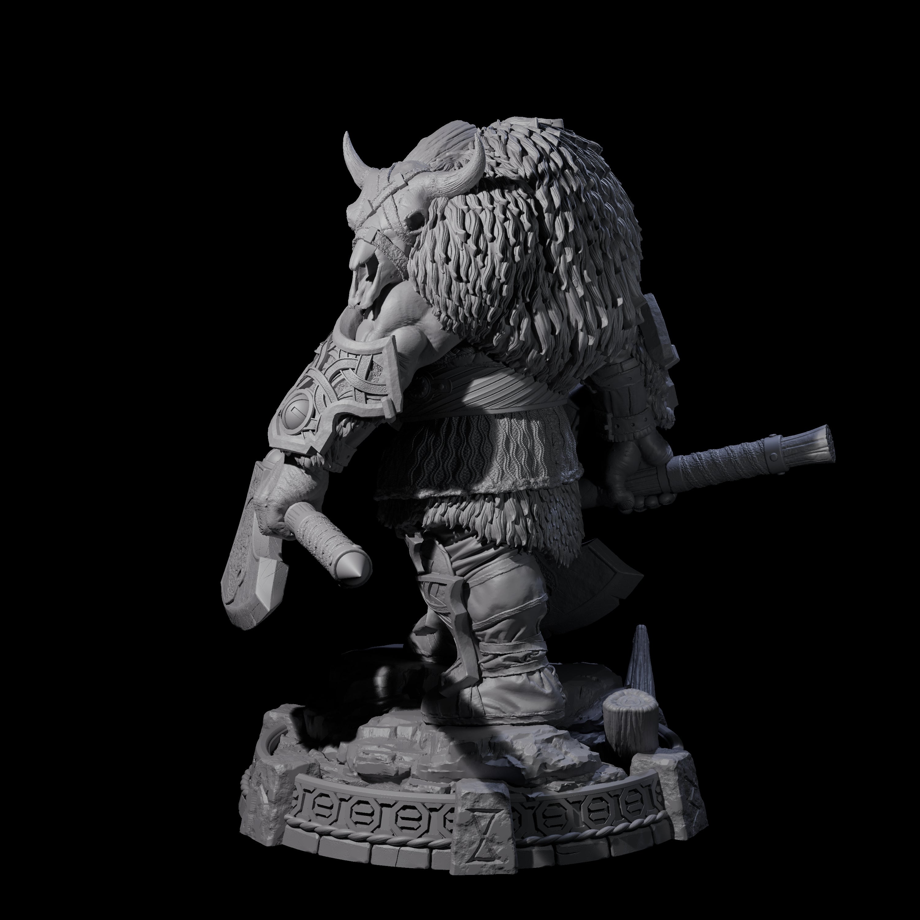 Wrapped Up Warrior of the North H Miniature for Dungeons and Dragons, Pathfinder or other TTRPGs
