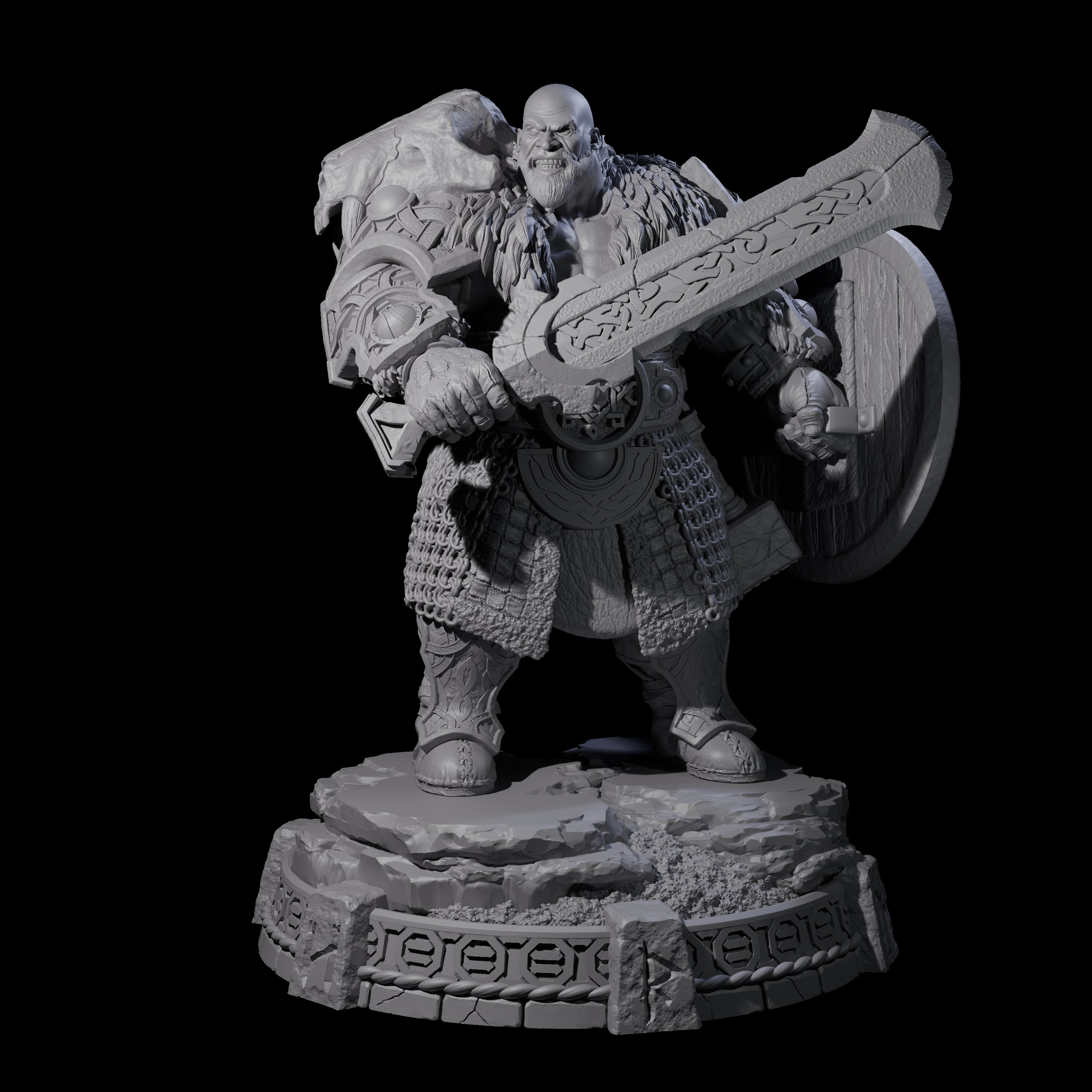 Wrapped Up Warrior of the North I Miniature for Dungeons and Dragons, Pathfinder or other TTRPGs