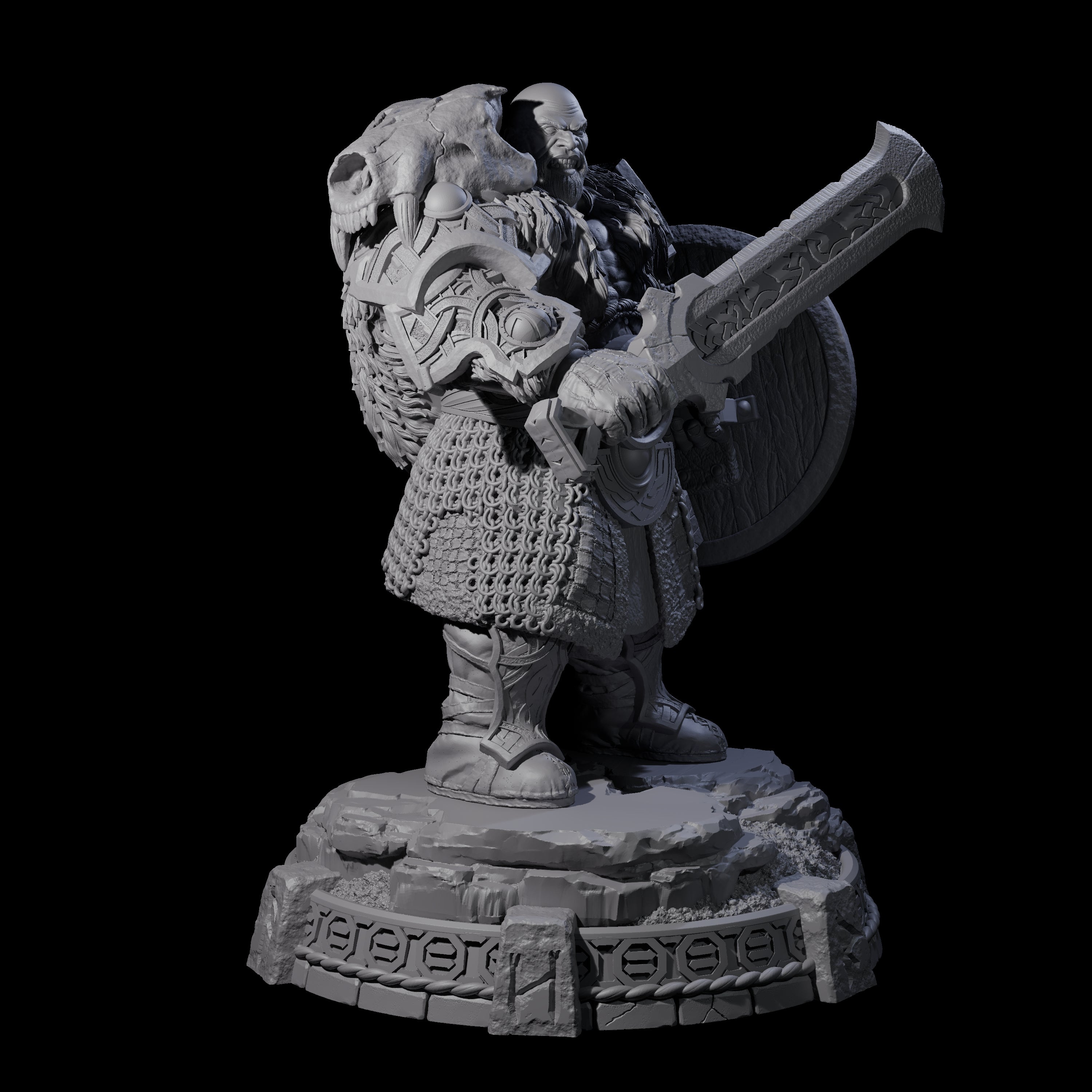 Wrapped Up Warrior of the North I Miniature for Dungeons and Dragons, Pathfinder or other TTRPGs